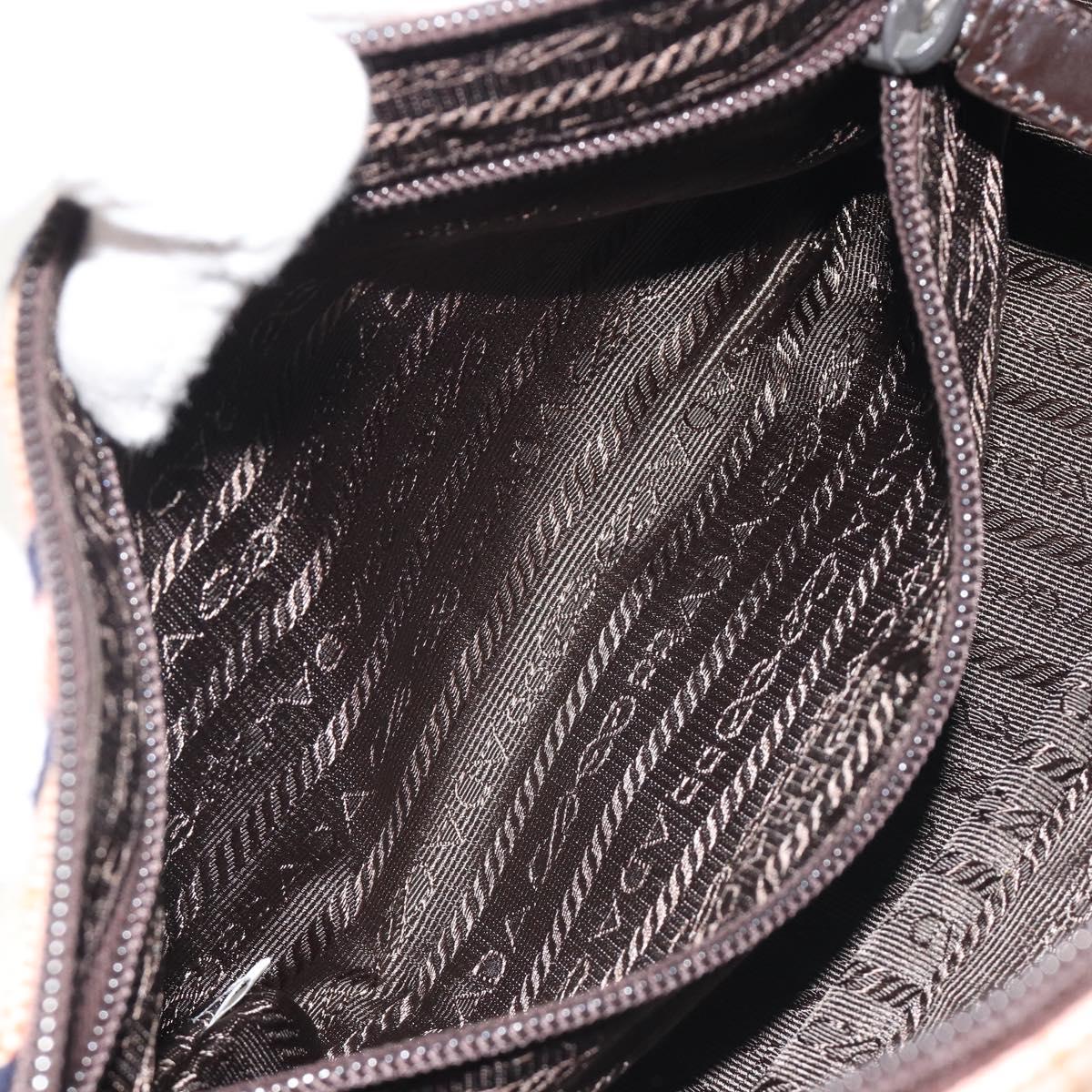 PRADA Shoulder Bag Knitted Fabrics Pink Silver Auth 191277V