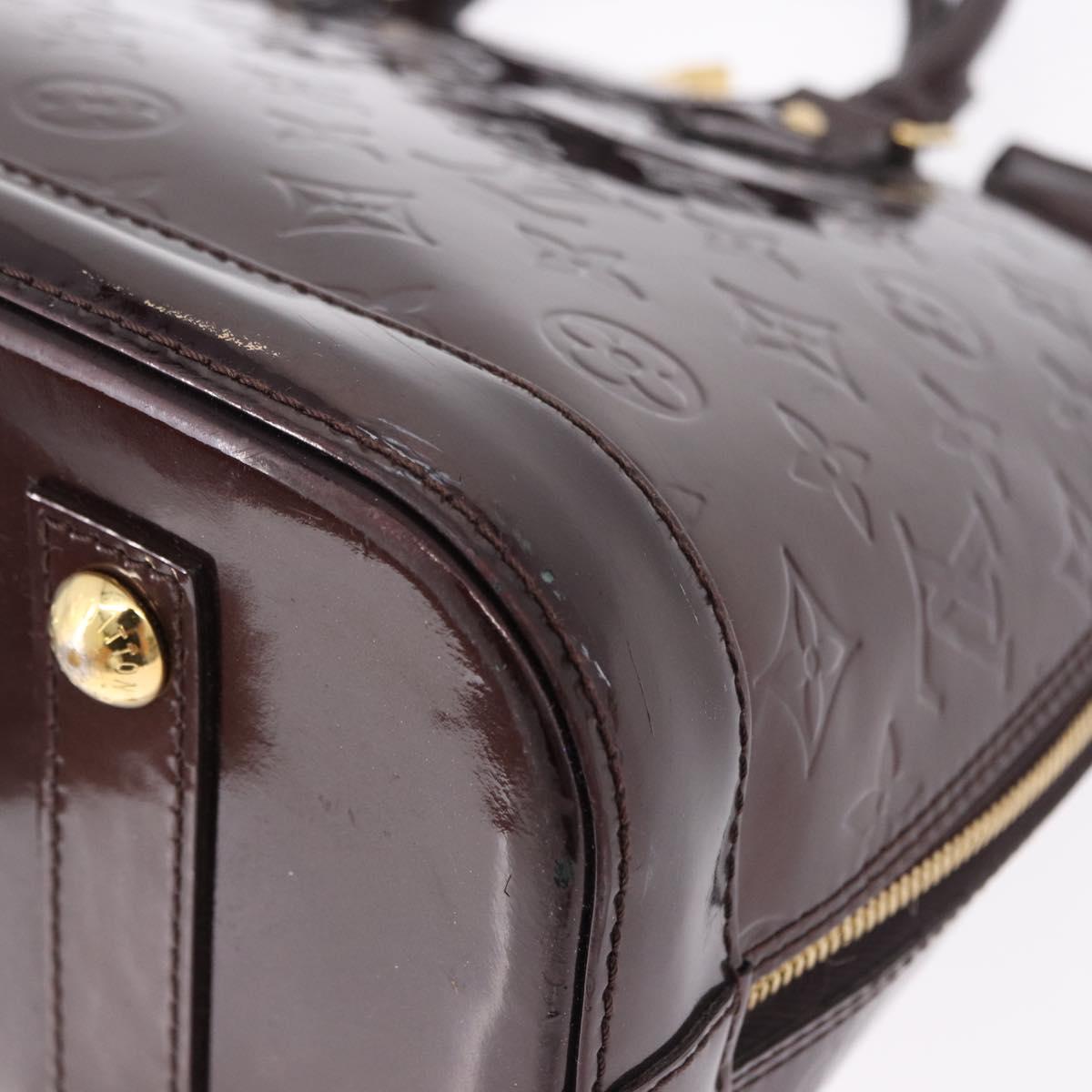 LOUIS VUITTON Monogram Vernis Alma GM Hand Bag Amarante M93595 LV Auth 191281
