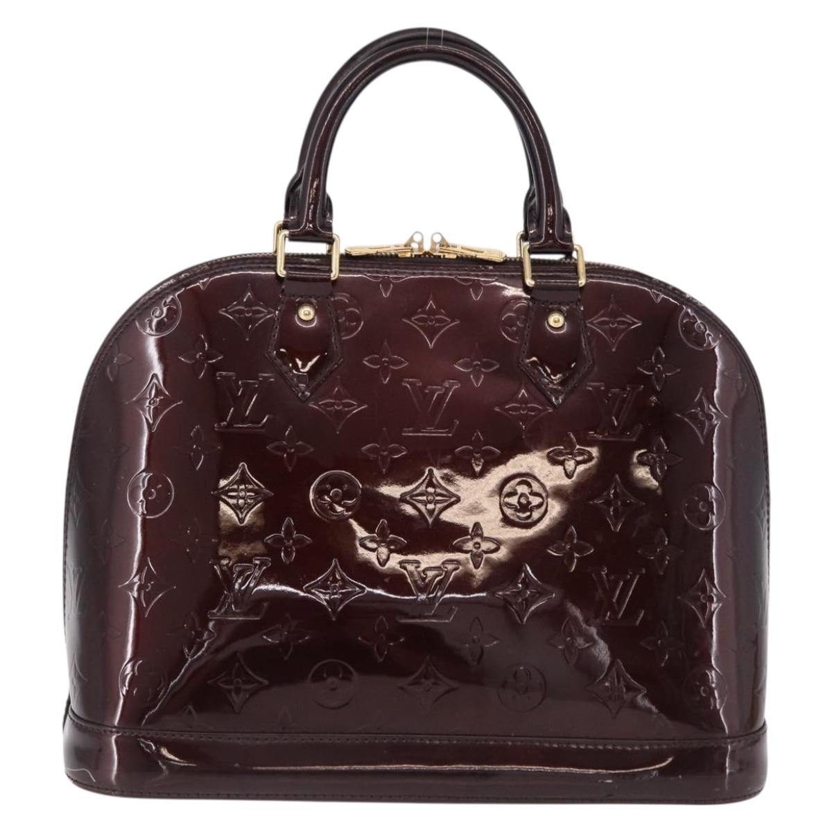 LOUIS VUITTON Monogram Vernis Alma GM Hand Bag Amarante M93595 LV Auth 191281