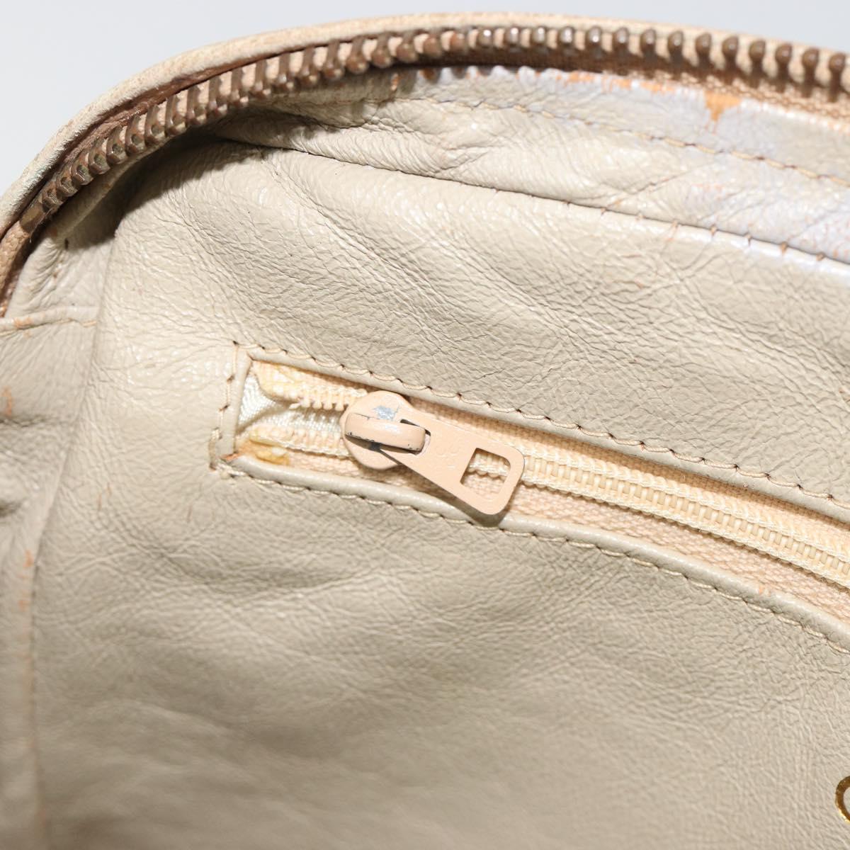 CHANEL Matelasse Chain Shoulder Bag Lamb Skin Beige Gold CC Auth 191285