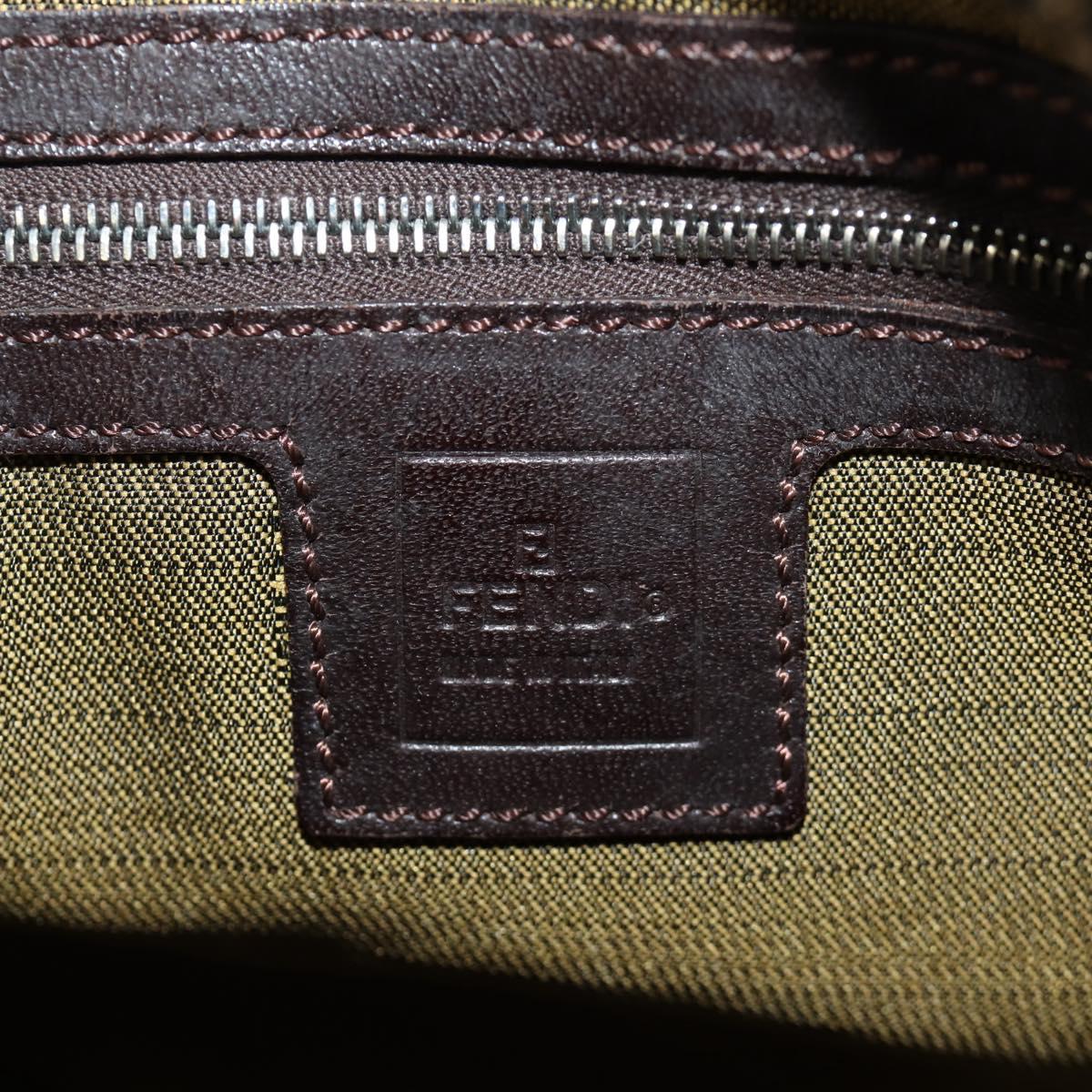 FENDI Zucca Canvas Mamma Baguette Shoulder Bag Black Brown Auth 191291SAV