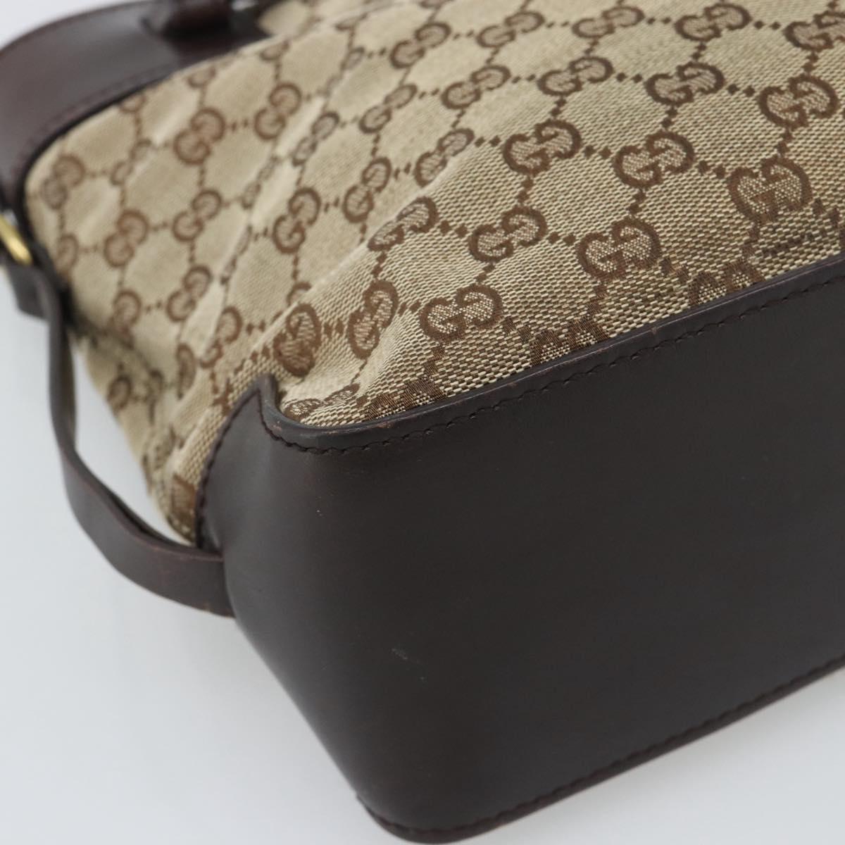GUCCI GG Canvas Tote Bag Beige Gold 107757 Auth 191299