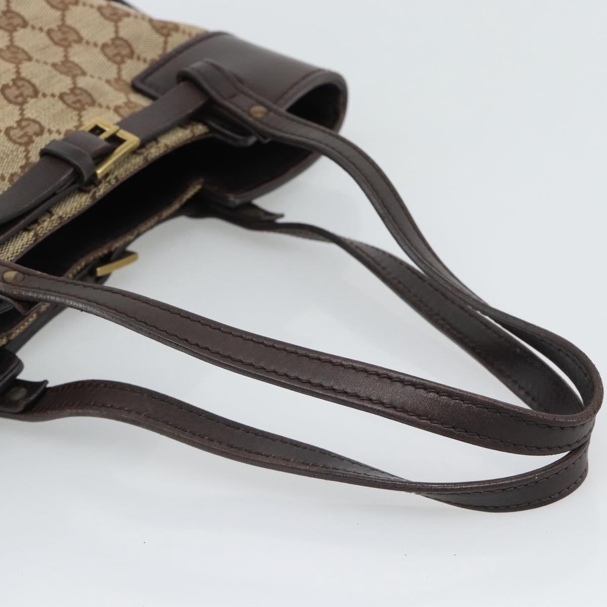 GUCCI GG Canvas Tote Bag Beige Gold 107757 Auth 191299