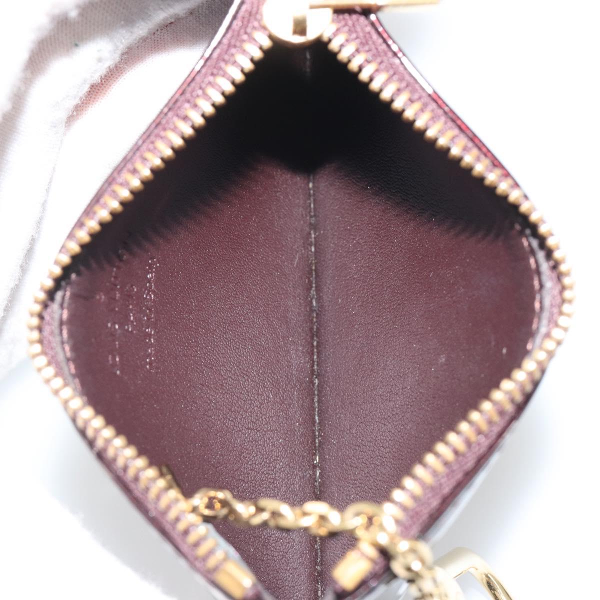 LOUIS VUITTON Monogram Vernis Pochette Cles Purse Amarante M93557 Auth 191300A
