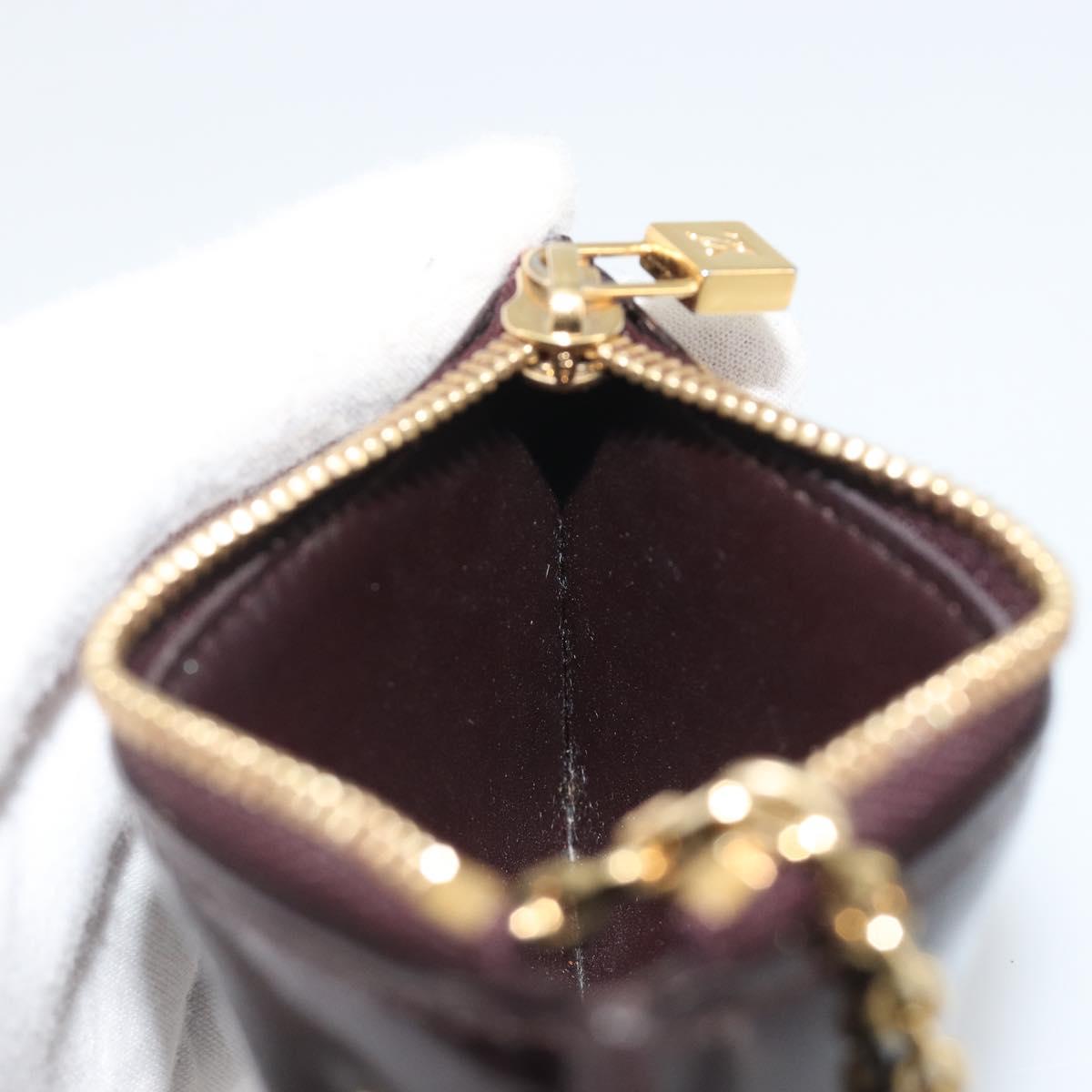 LOUIS VUITTON Monogram Vernis Pochette Cles Purse Amarante M93557 Auth 191300A