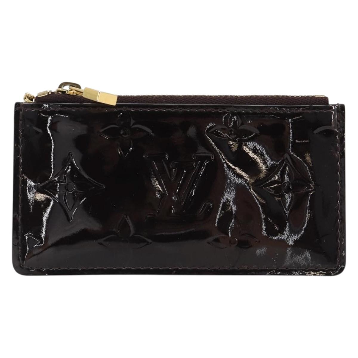 LOUIS VUITTON Monogram Vernis Pochette Cles Purse Amarante M93557 Auth 191300A