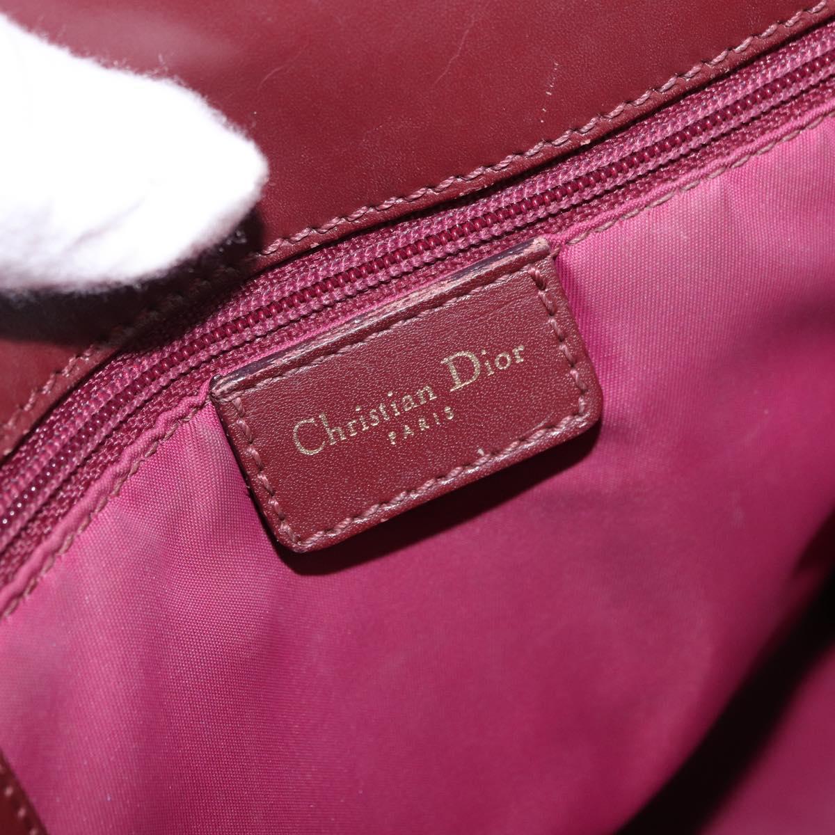Christian Dior Trotter Canvas Hand Bag Red Gold Auth 191301V