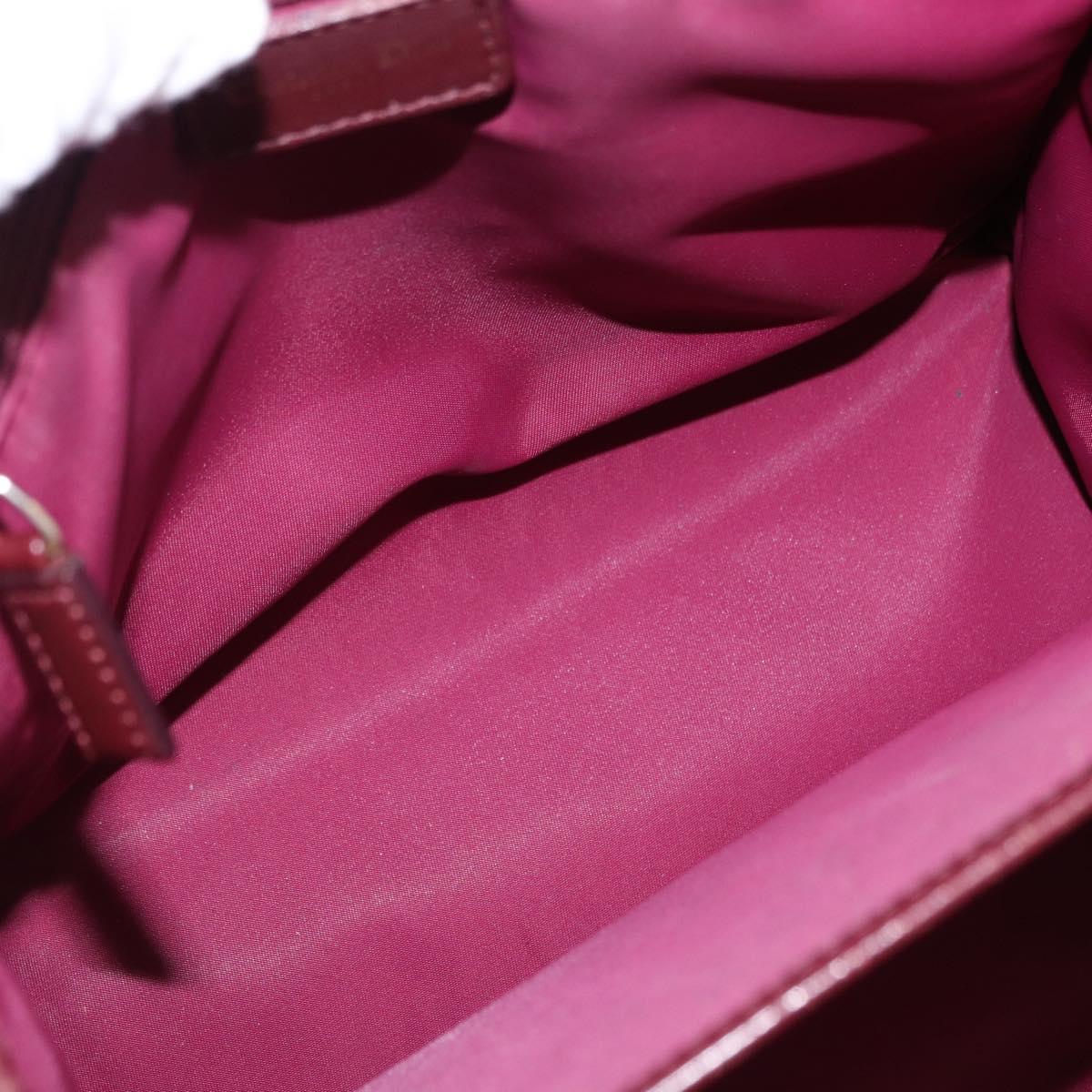Christian Dior Trotter Canvas Hand Bag Red Gold Auth 191301V
