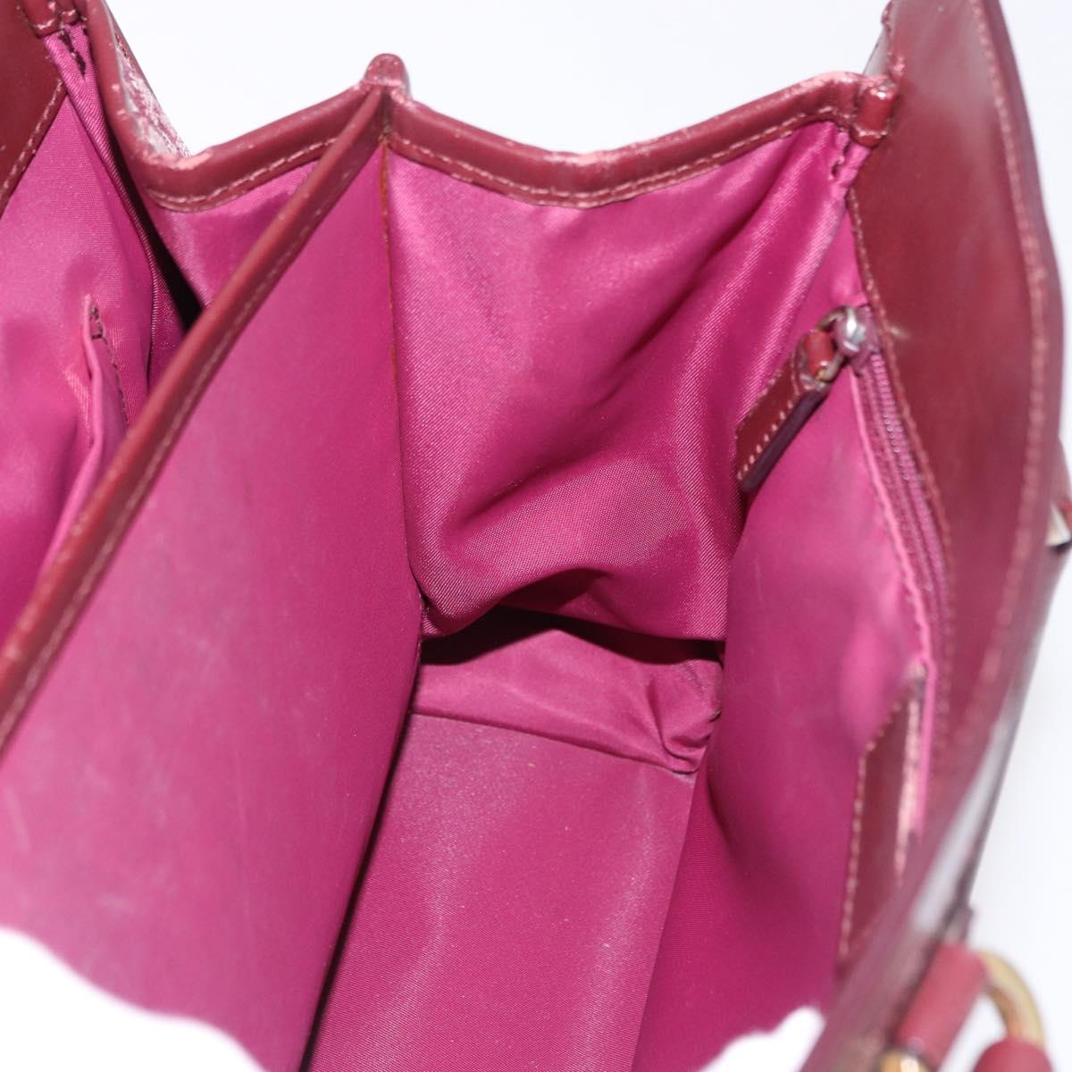 Christian Dior Trotter Canvas Hand Bag Red Gold Auth 191301V