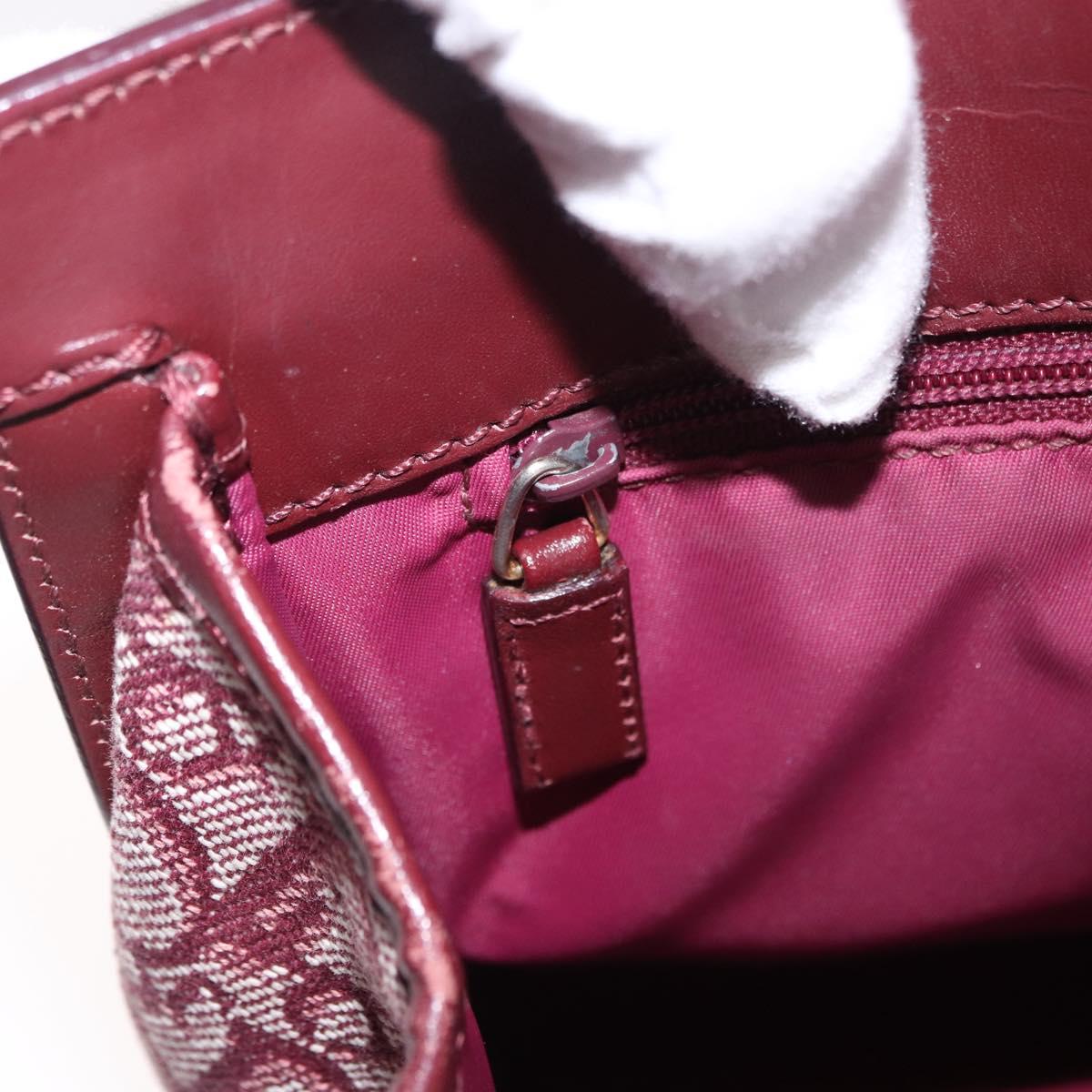 Christian Dior Trotter Canvas Hand Bag Red Gold Auth 191301V
