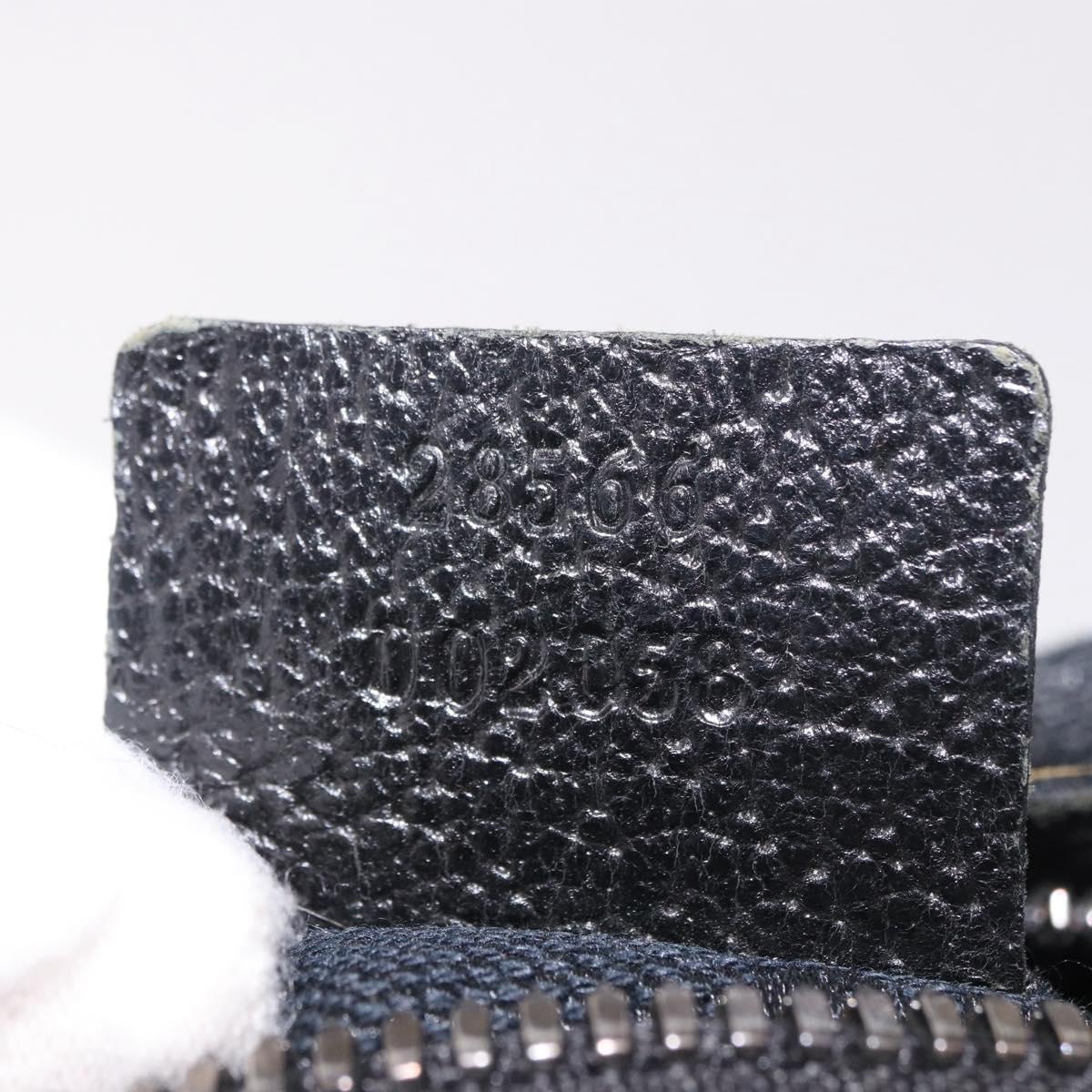 GUCCI GG Canvas Waist Bag Black Silver 28566 Auth 191304