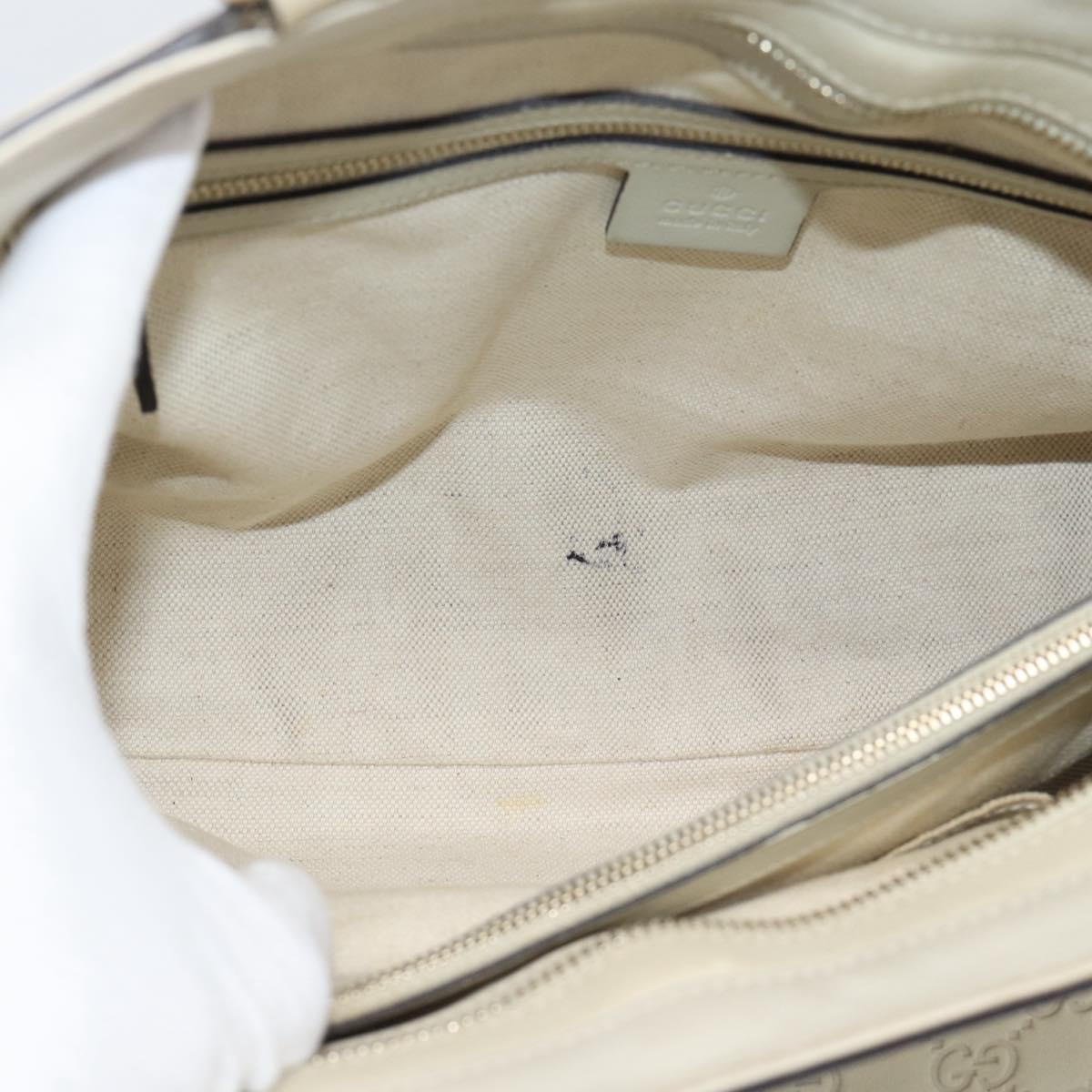GUCCI GG Canvas Guccissima Mayfair Bag Leather Beige Gold 257063 Auth 191307A