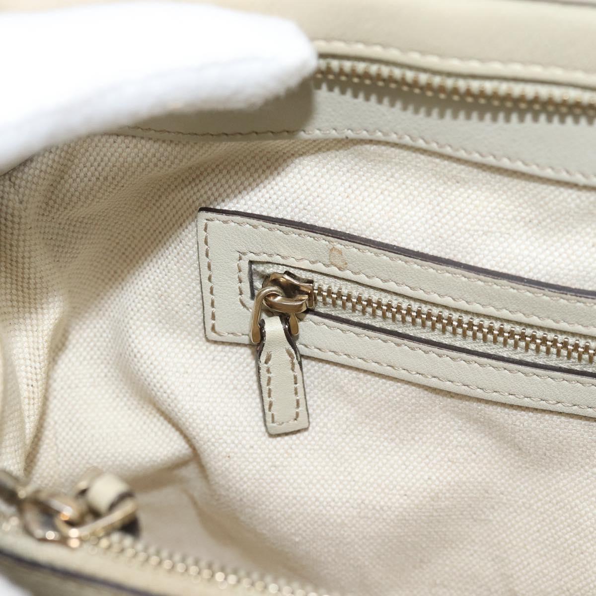 GUCCI GG Canvas Guccissima Mayfair Bag Leather Beige Gold 257063 Auth 191307A