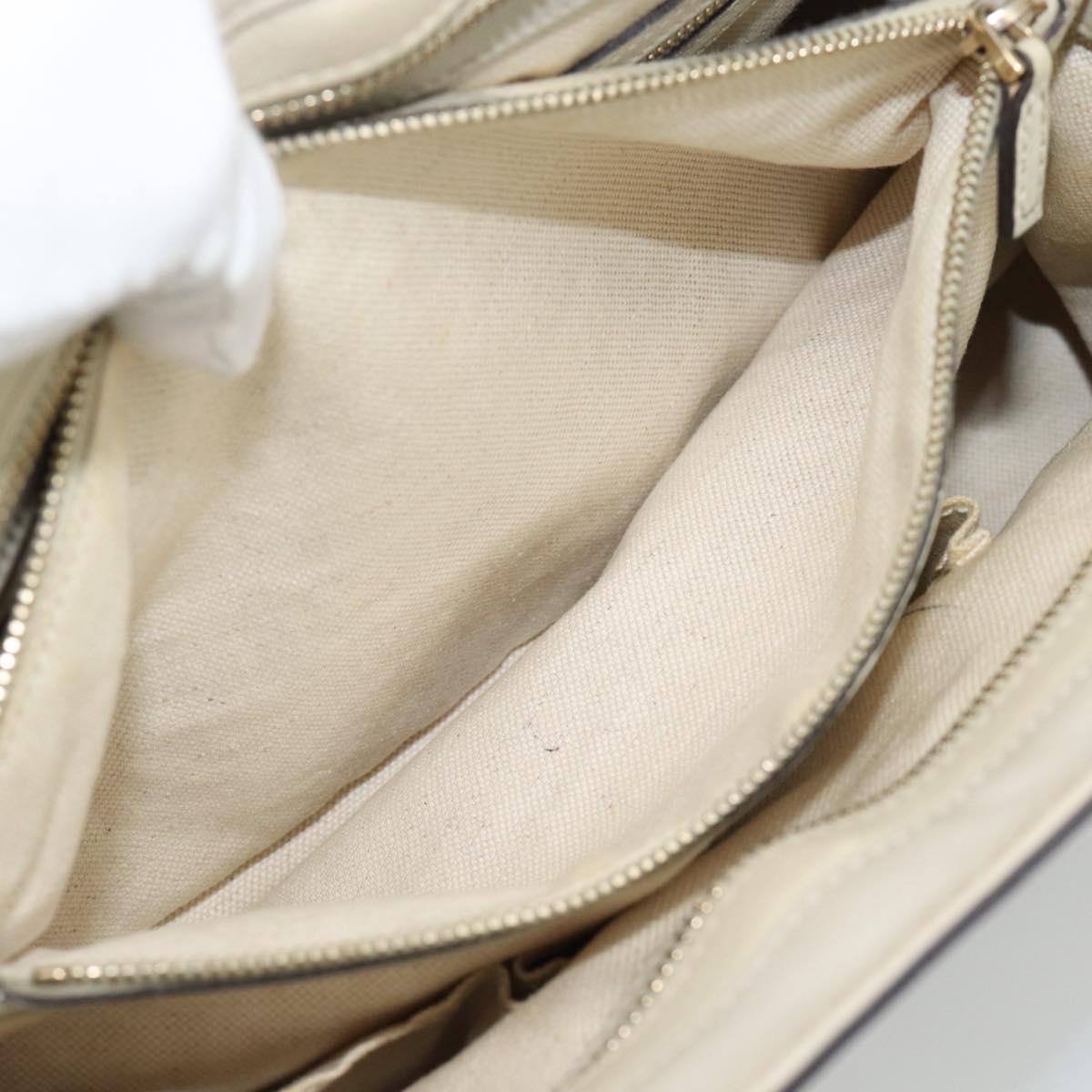 GUCCI GG Canvas Guccissima Mayfair Bag Leather Beige Gold 257063 Auth 191307A