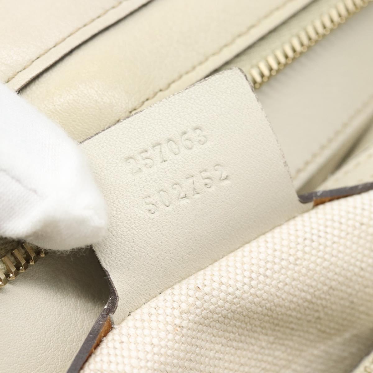 GUCCI GG Canvas Guccissima Mayfair Bag Leather Beige Gold 257063 Auth 191307A