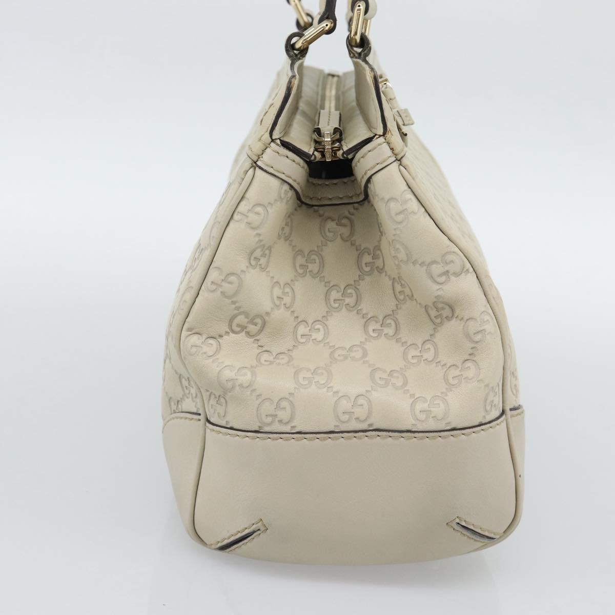 GUCCI GG Canvas Guccissima Mayfair Bag Leather Beige Gold 257063 Auth 191307A
