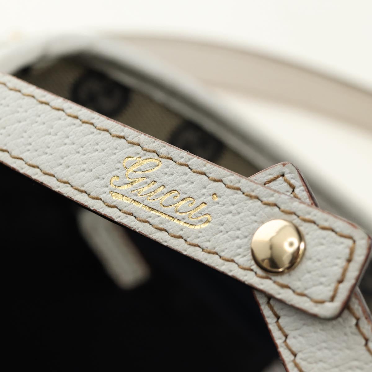 GUCCI Abbey Tote Bag Leather White Gold 130736 Auth 191308V