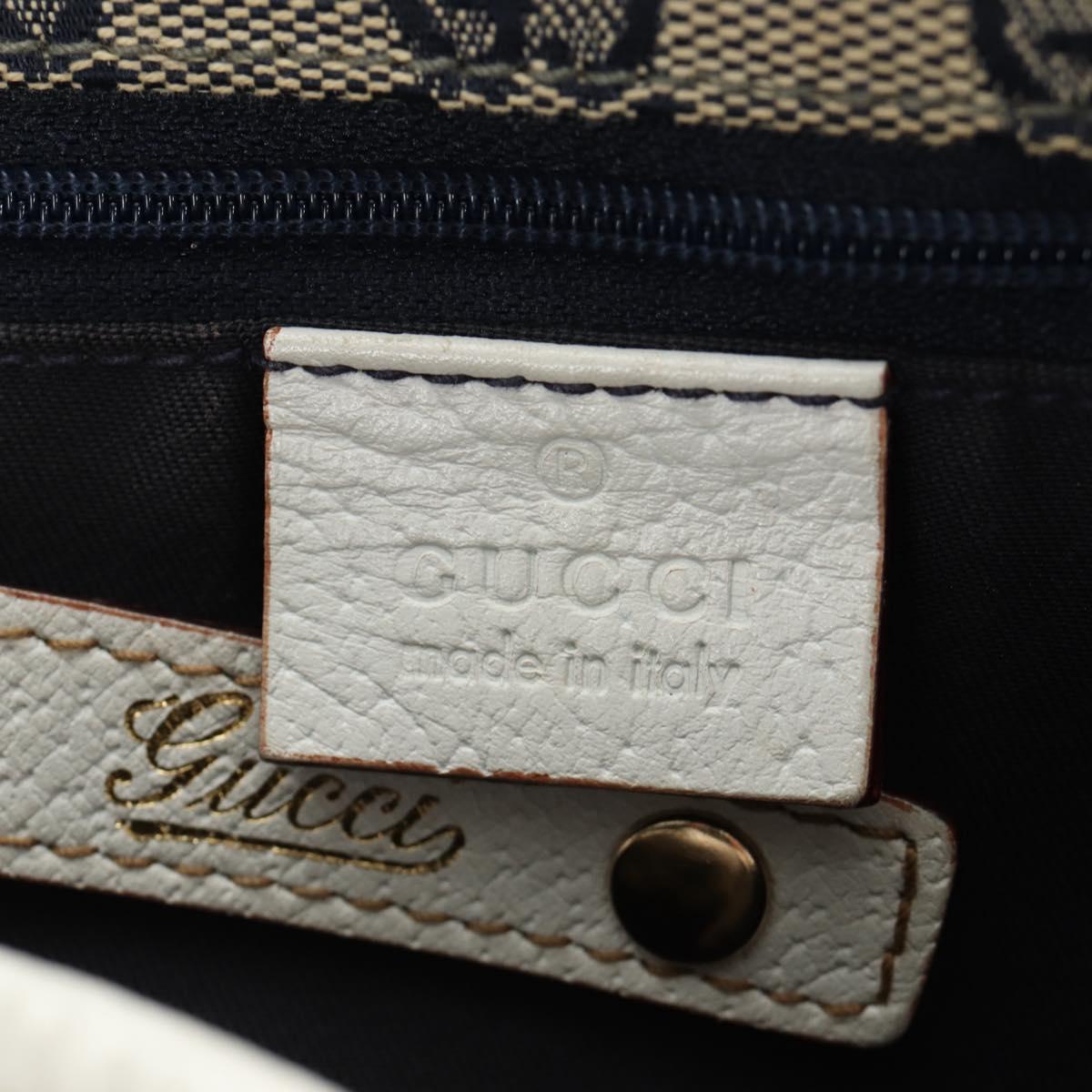 GUCCI Abbey Tote Bag Leather White Gold 130736 Auth 191308V
