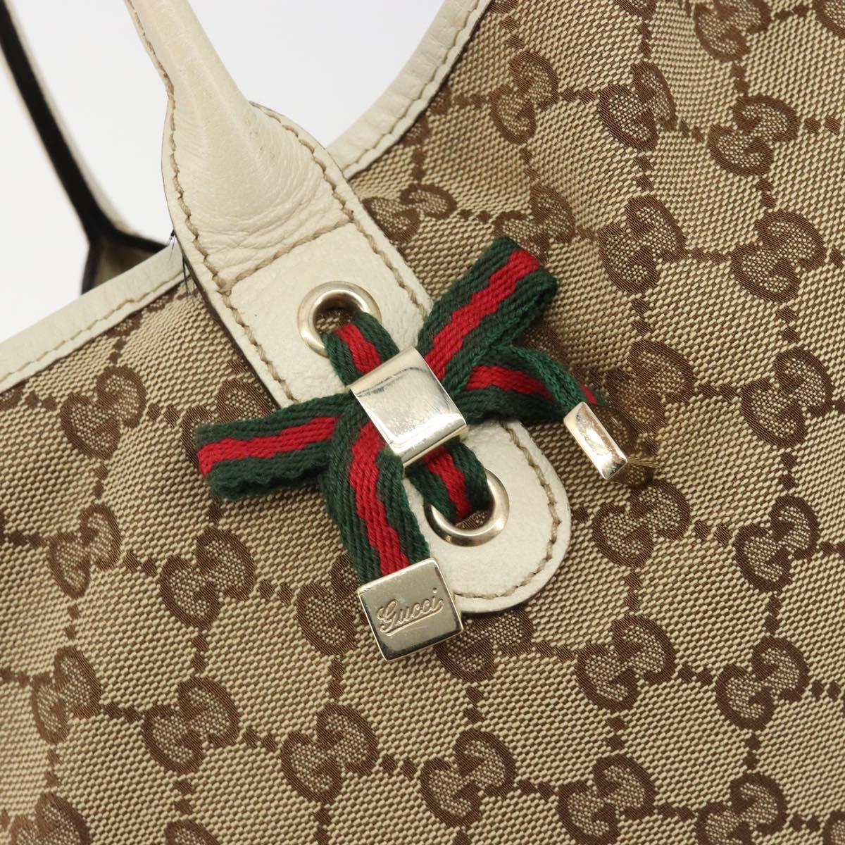 GUCCI GG Canvas Princi Tote Bag Beige Gold 163805 Auth 191309V