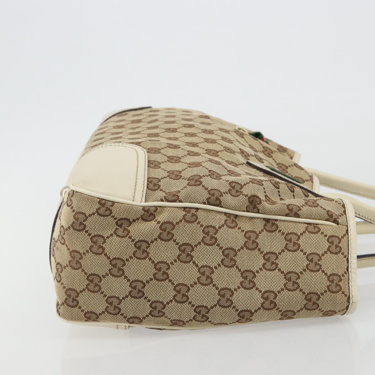 GUCCI GG Canvas Princi Tote Bag Beige Gold 163805 Auth 191309V