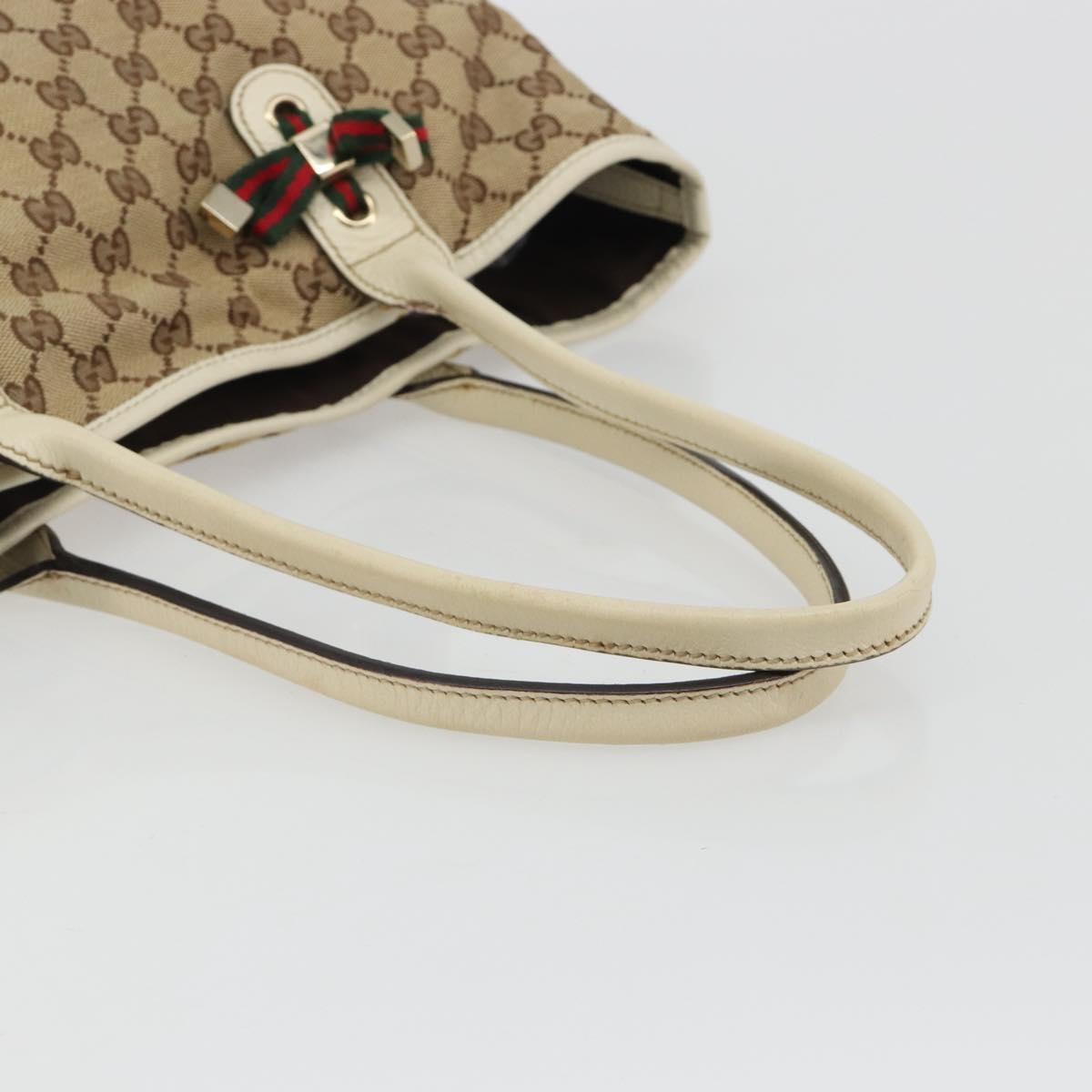 GUCCI GG Canvas Princi Tote Bag Beige Gold 163805 Auth 191309V