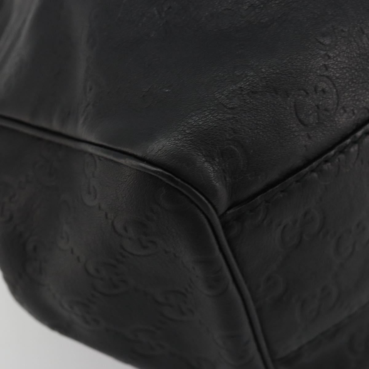 GUCCI GG Canvas Guccissima Sukey Bag Leather Black Gold 211944 Auth 191310A