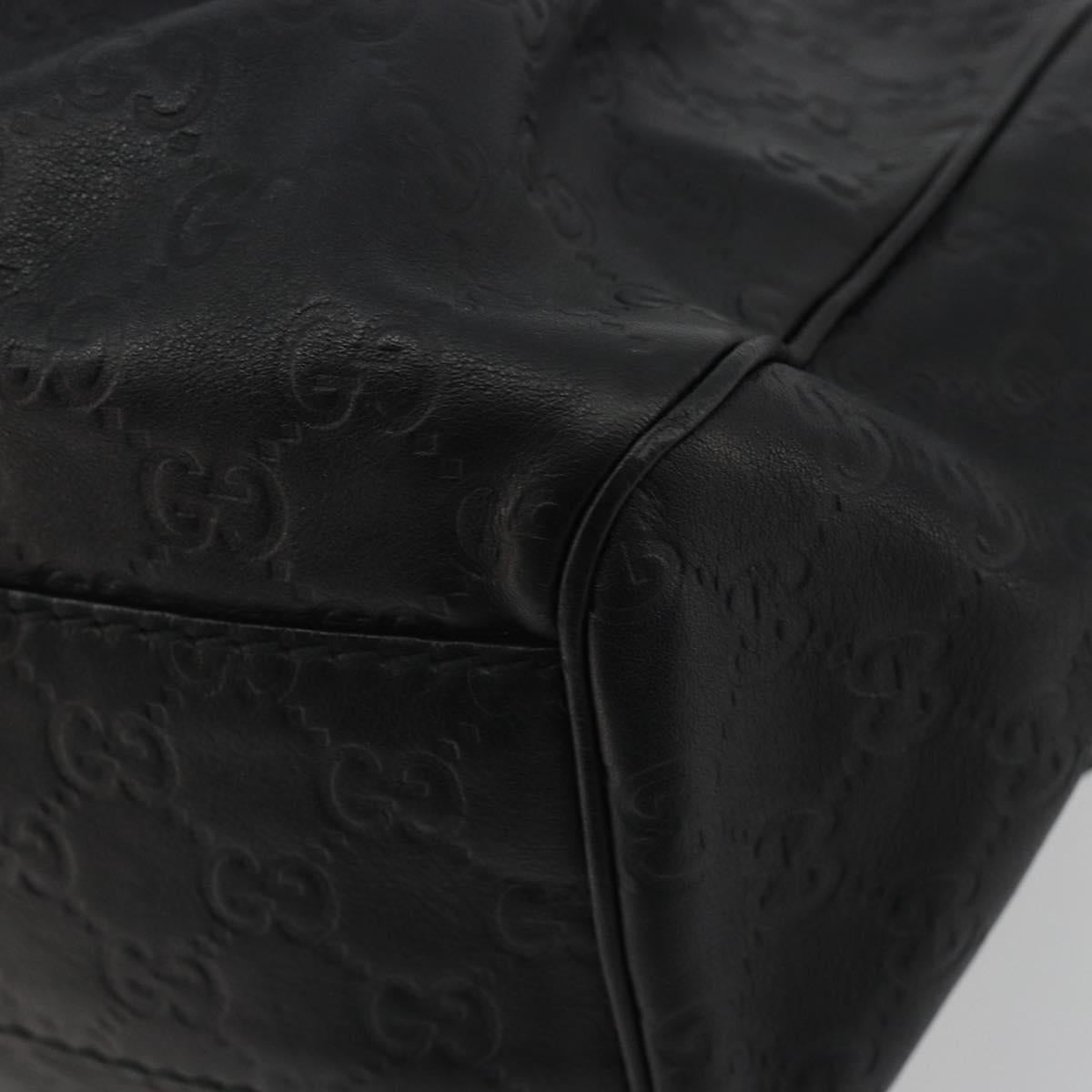 GUCCI GG Canvas Guccissima Sukey Bag Leather Black Gold 211944 Auth 191310A