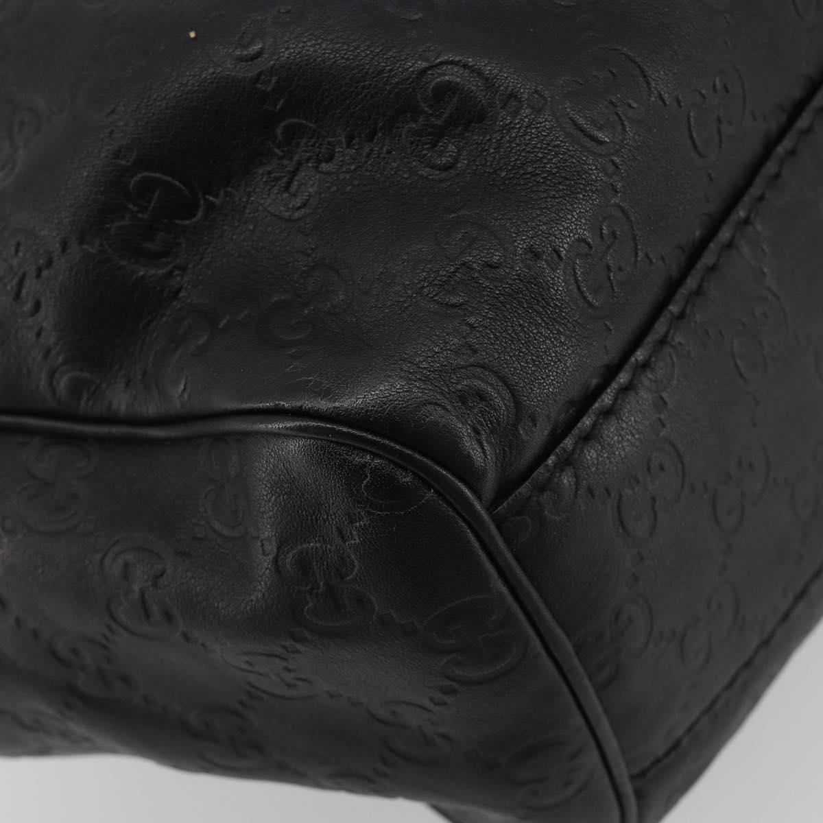 GUCCI GG Canvas Guccissima Sukey Bag Leather Black Gold 211944 Auth 191310A