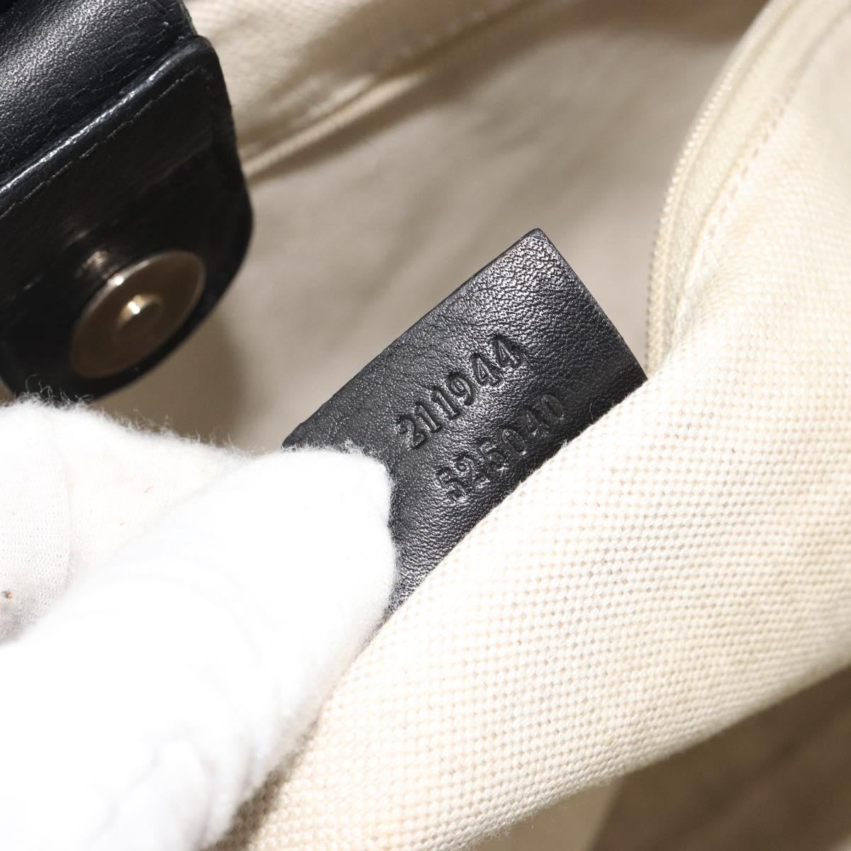 GUCCI GG Canvas Guccissima Sukey Bag Leather Black Gold 211944 Auth 191310A