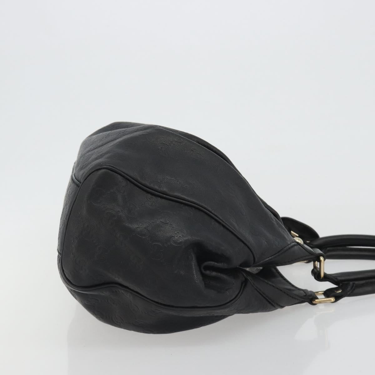 GUCCI GG Canvas Guccissima Sukey Bag Leather Black Gold 211944 Auth 191310A