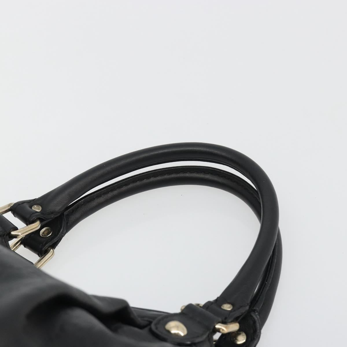 GUCCI GG Canvas Guccissima Sukey Bag Leather Black Gold 211944 Auth 191310A