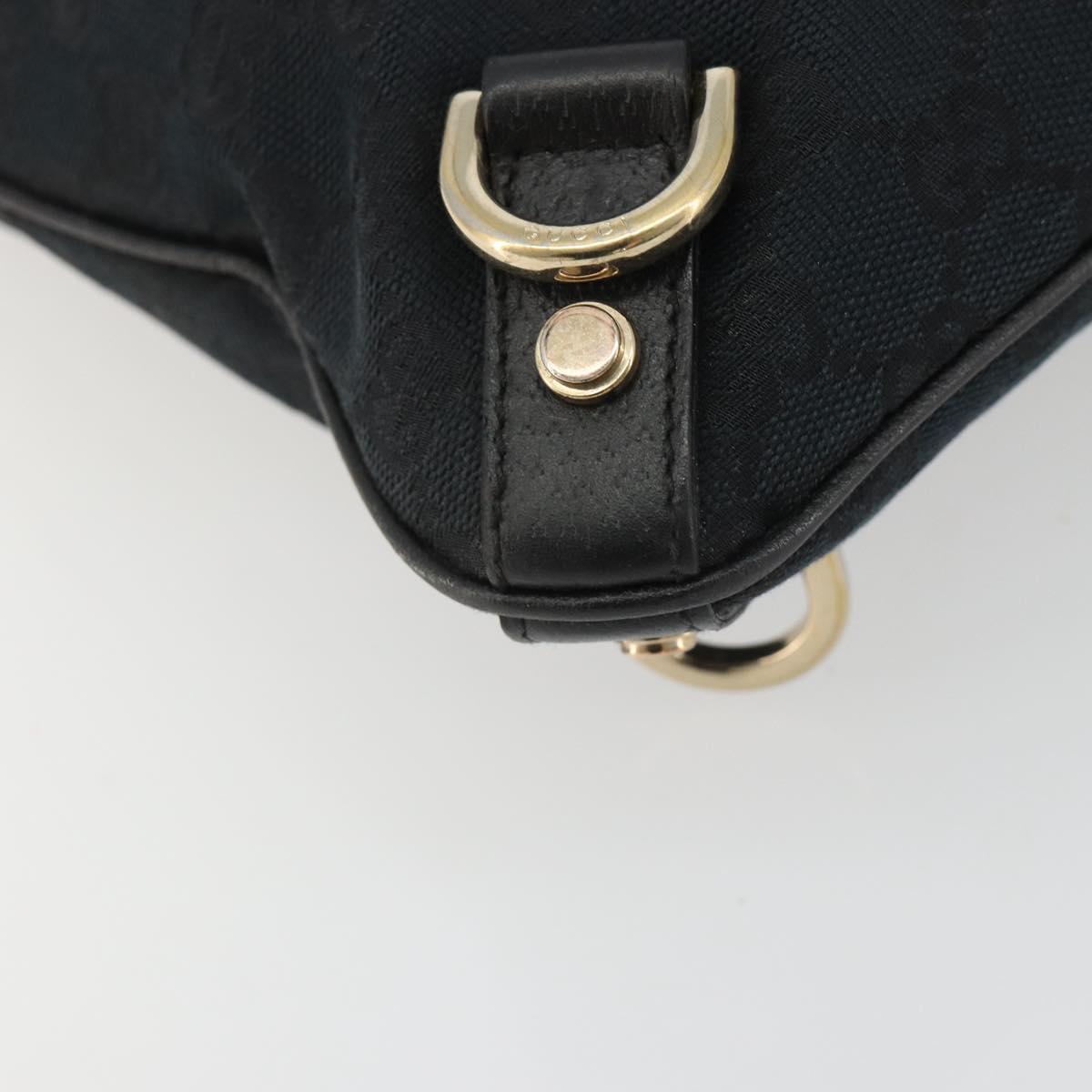 GUCCI GG Canvas Abbey Shoulder Bag Black Gold 131326 Auth 191311A