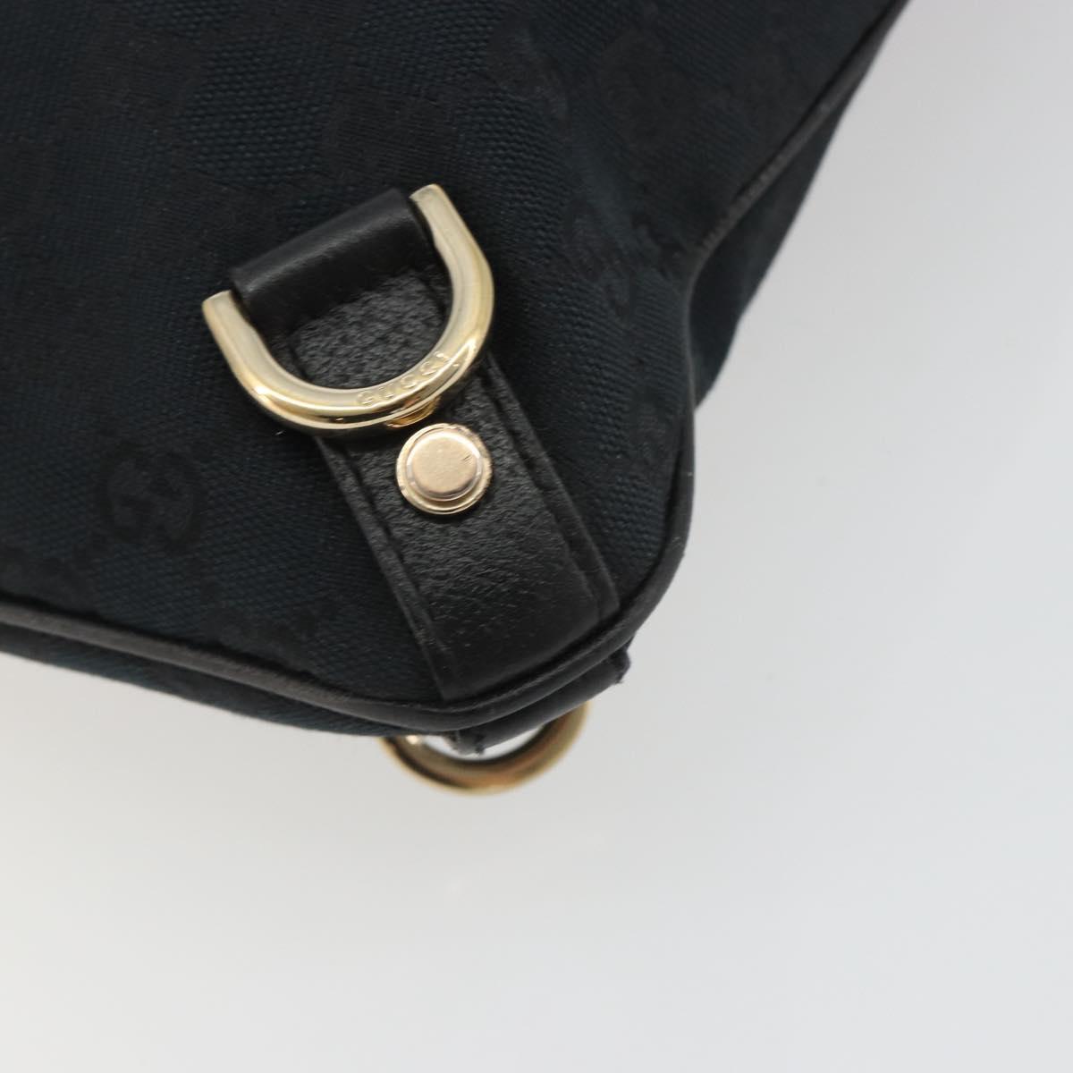GUCCI GG Canvas Abbey Shoulder Bag Black Gold 131326 Auth 191311A
