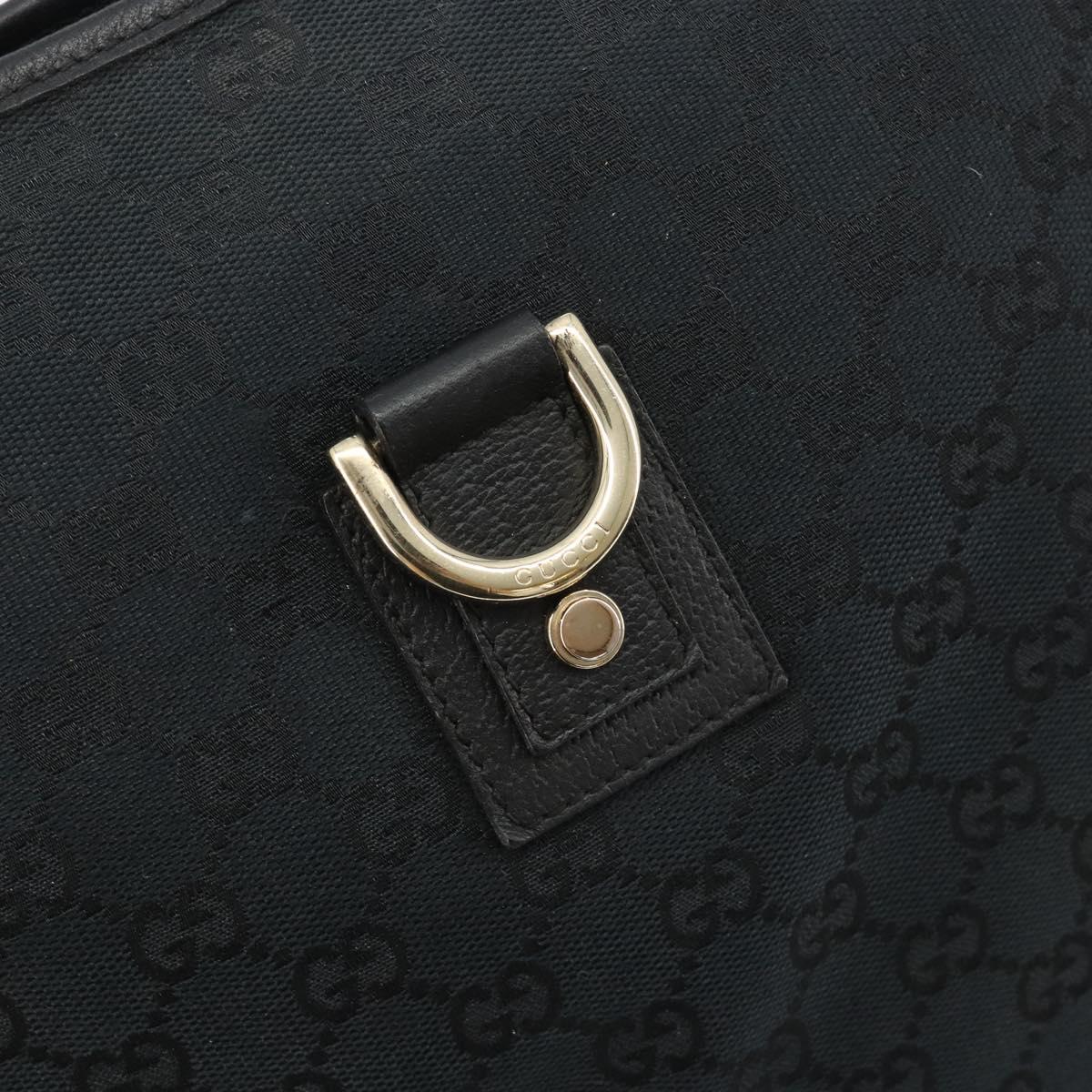 GUCCI GG Canvas Abbey Shoulder Bag Black Gold 131326 Auth 191311A