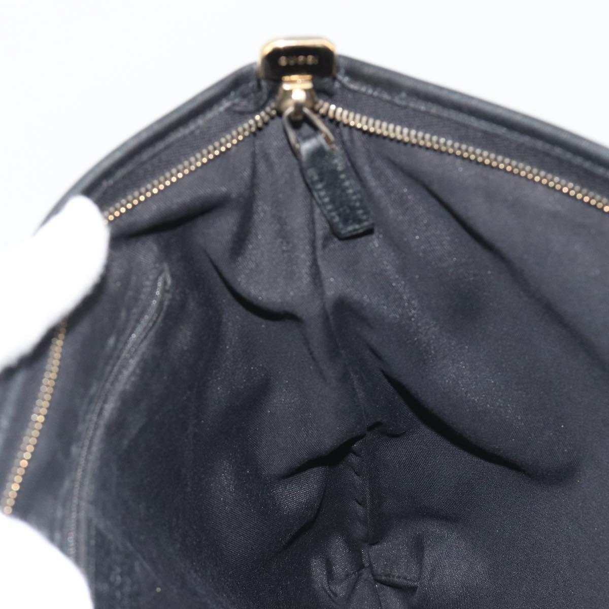 GUCCI GG Canvas Abbey Shoulder Bag Black Gold 131326 Auth 191311A