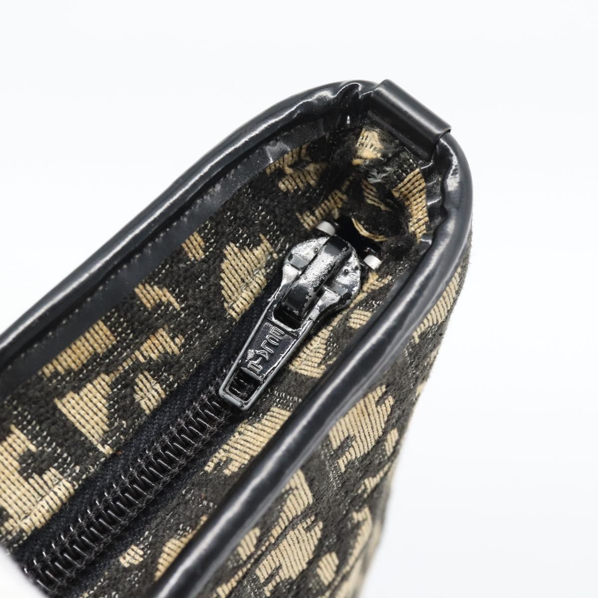 Christian Dior Trotter Canvas Hand Bag Navy Gold Auth 191312