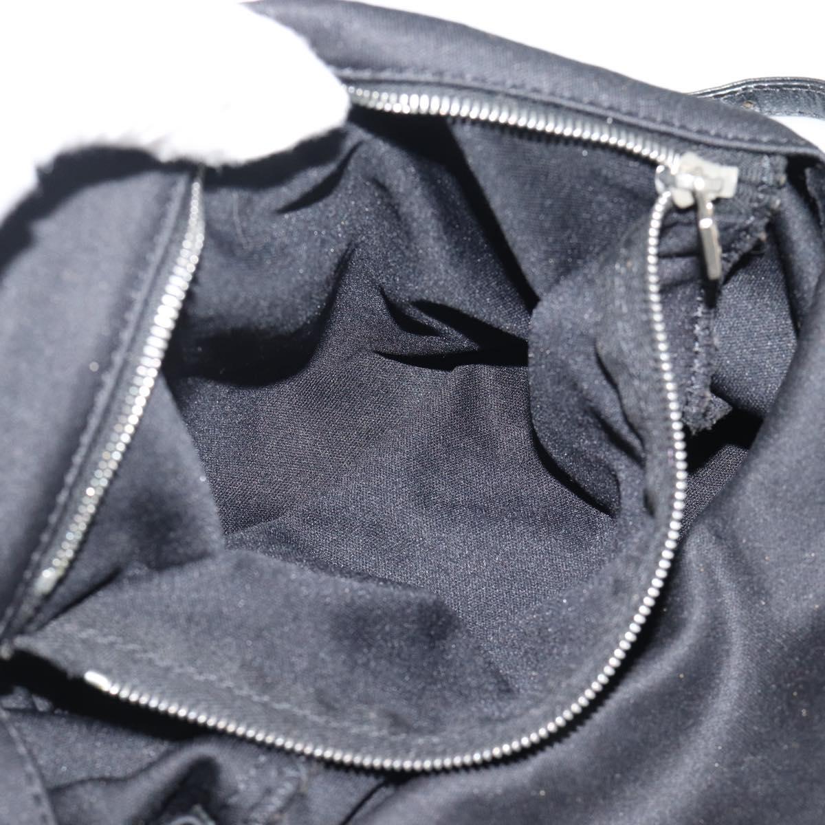FENDI Shoulder Bag Cotton Jersey Black Silver Auth 191313