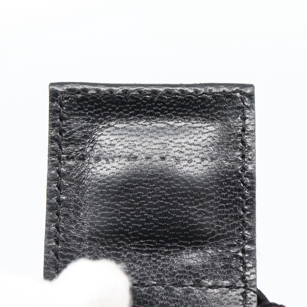 FENDI Shoulder Bag Cotton Jersey Black Silver Auth 191313