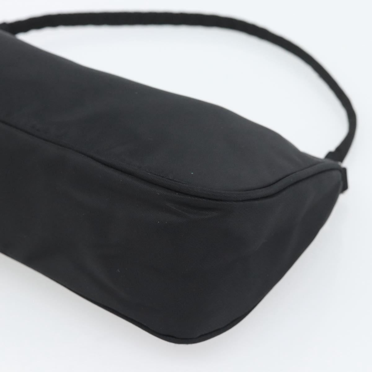 PRADA Accessory Pouch Nylon Black Silver Auth 191315V