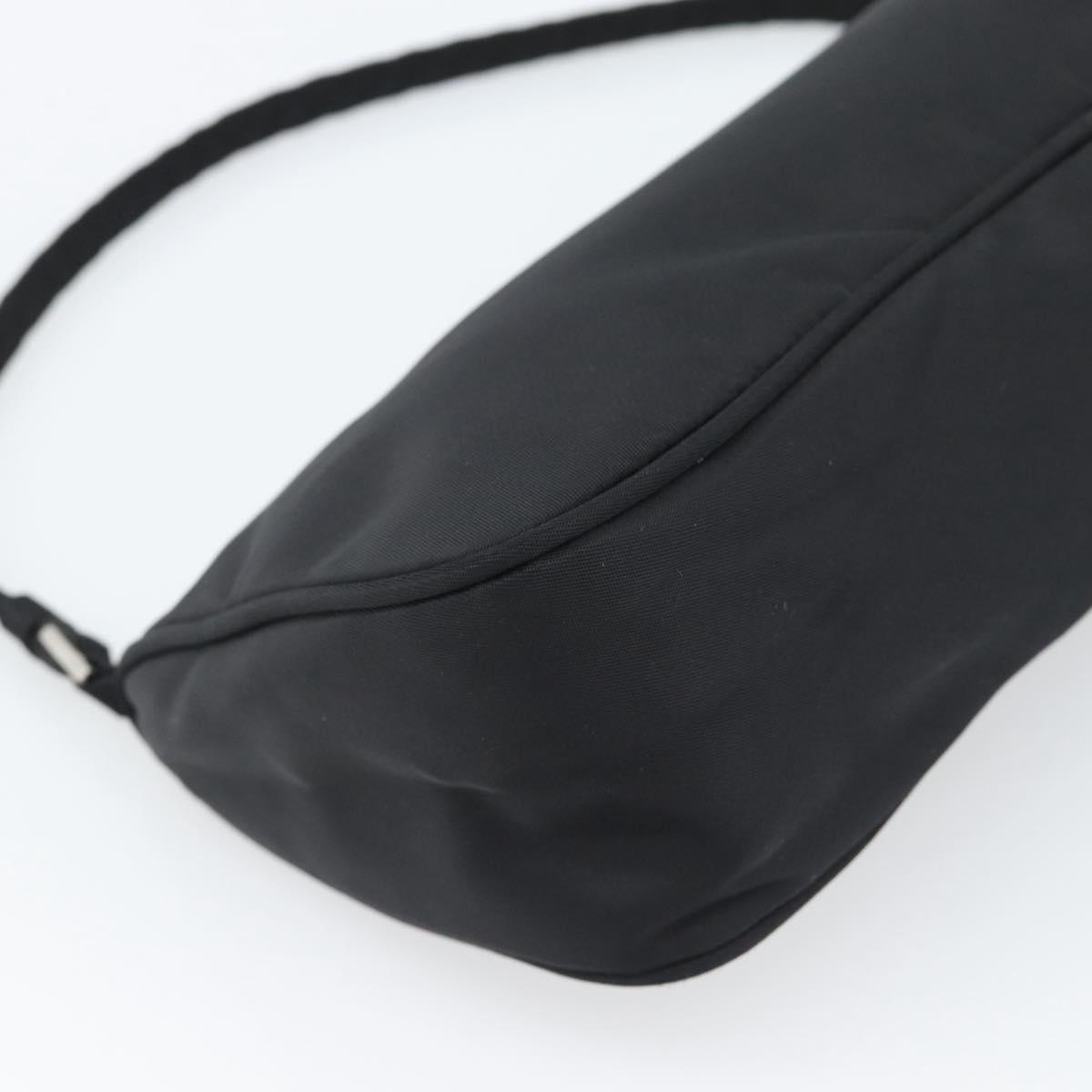 PRADA Accessory Pouch Nylon Black Silver Auth 191315V