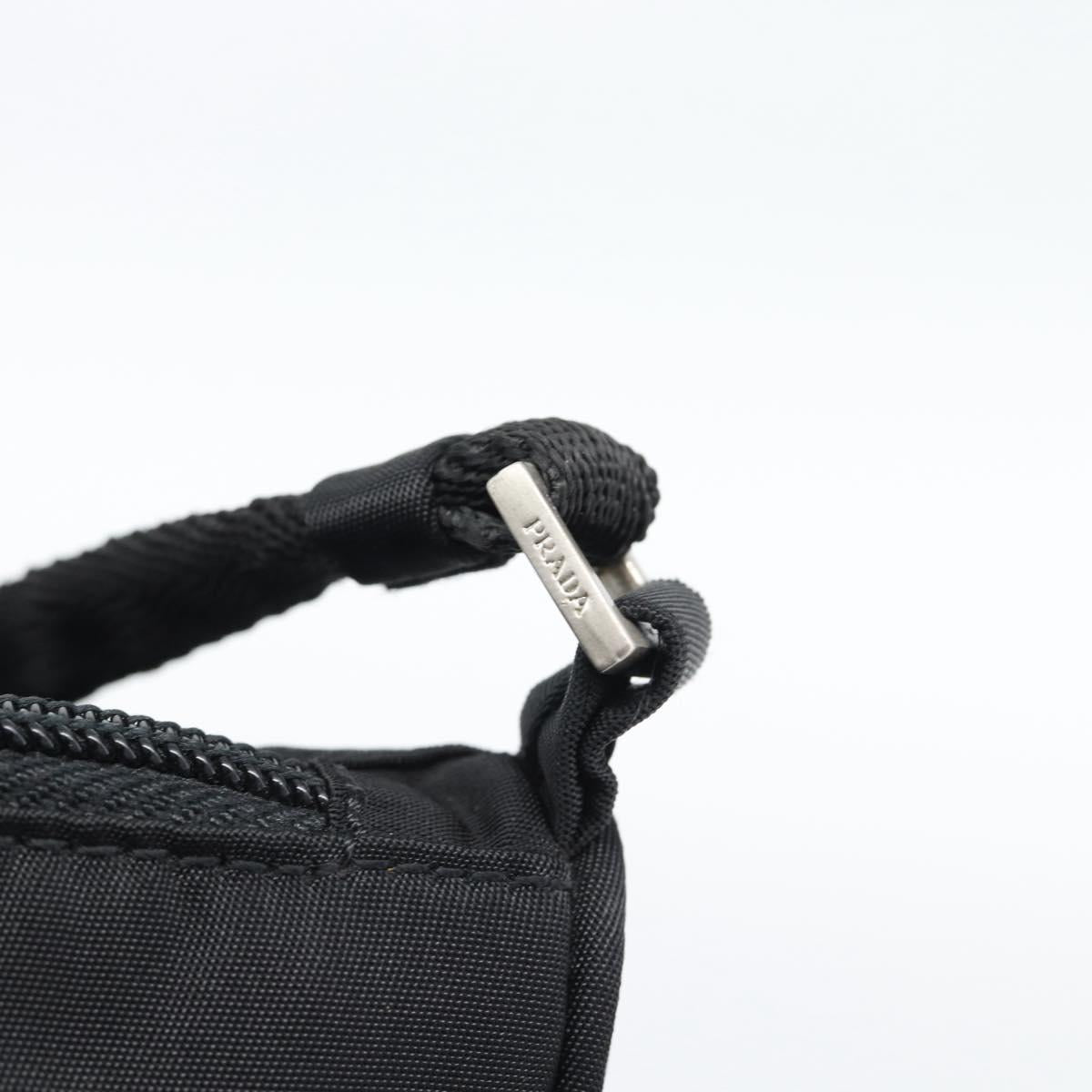 PRADA Accessory Pouch Nylon Black Silver Auth 191315V