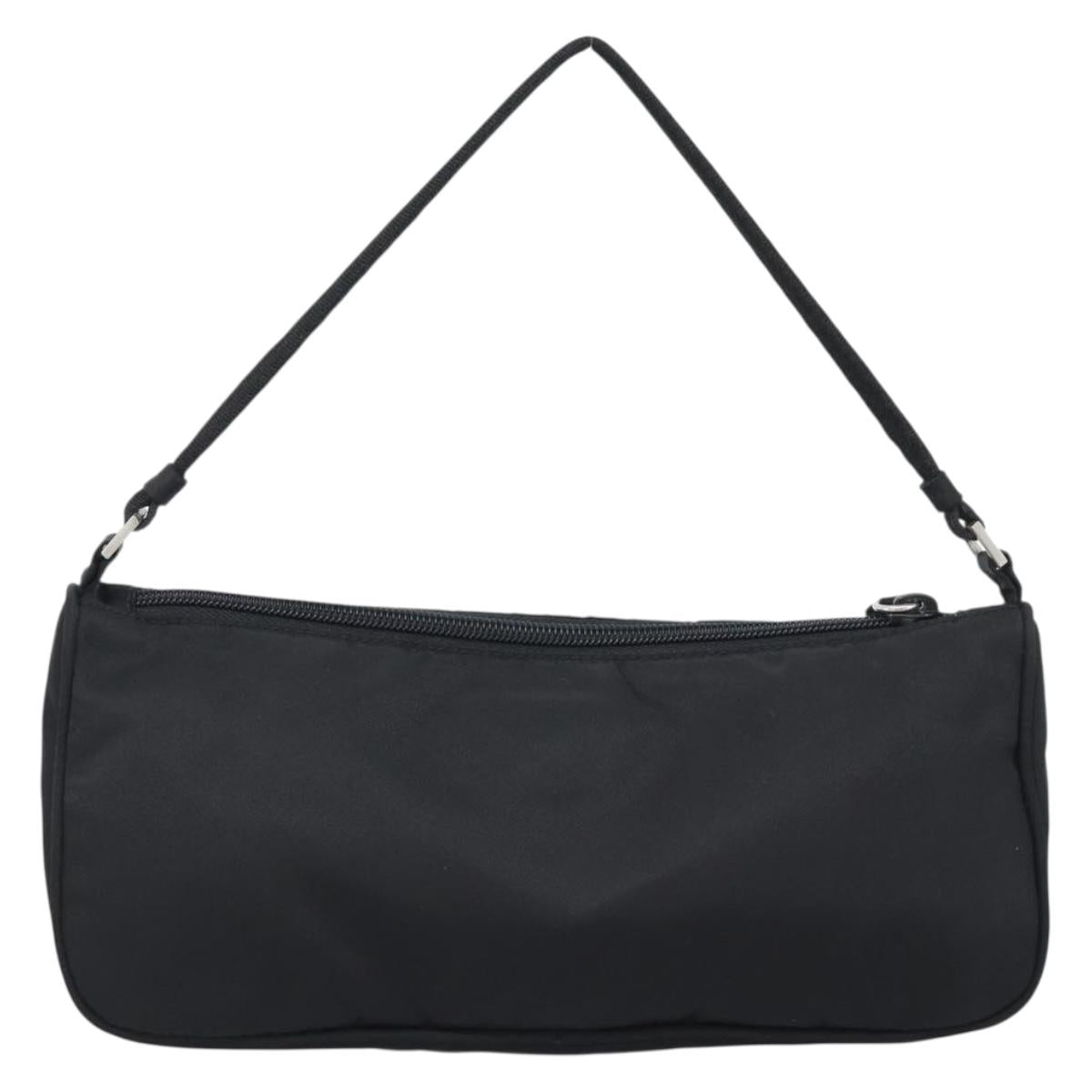 PRADA Accessory Pouch Nylon Black Silver Auth 191315V