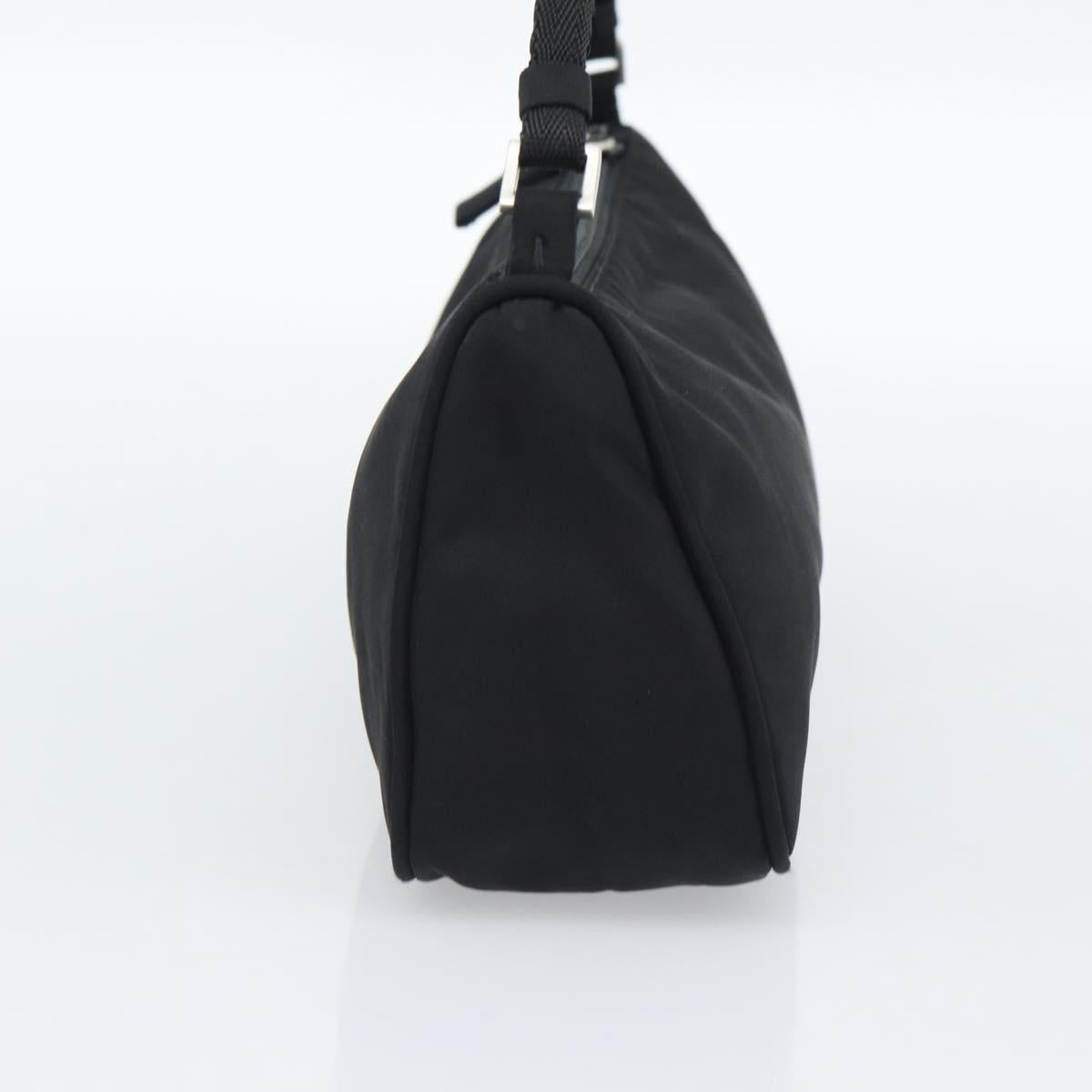 PRADA Accessory Pouch Nylon Black Silver Auth 191315V