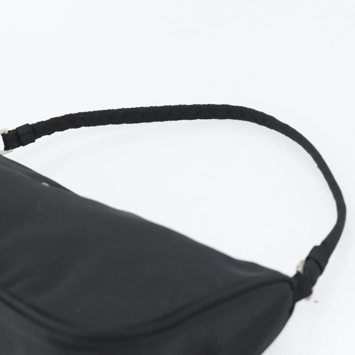 PRADA Accessory Pouch Nylon Black Silver Auth 191315V