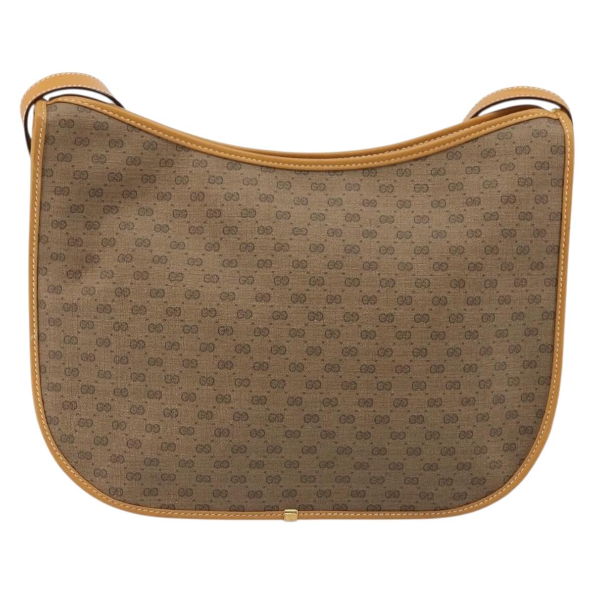 GUCCI Micro GG Supreme Shoulder Bag PVC Beige Gold 001 115 1036 Auth 191318