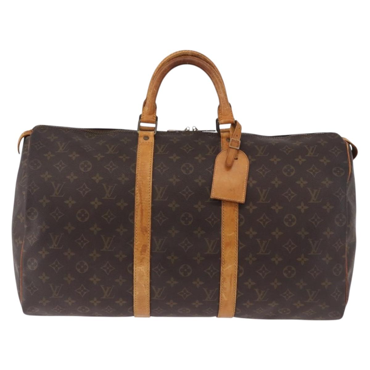 LOUIS VUITTON Monogram Keepall 50 Boston Bag M41426 LV Auth 191322