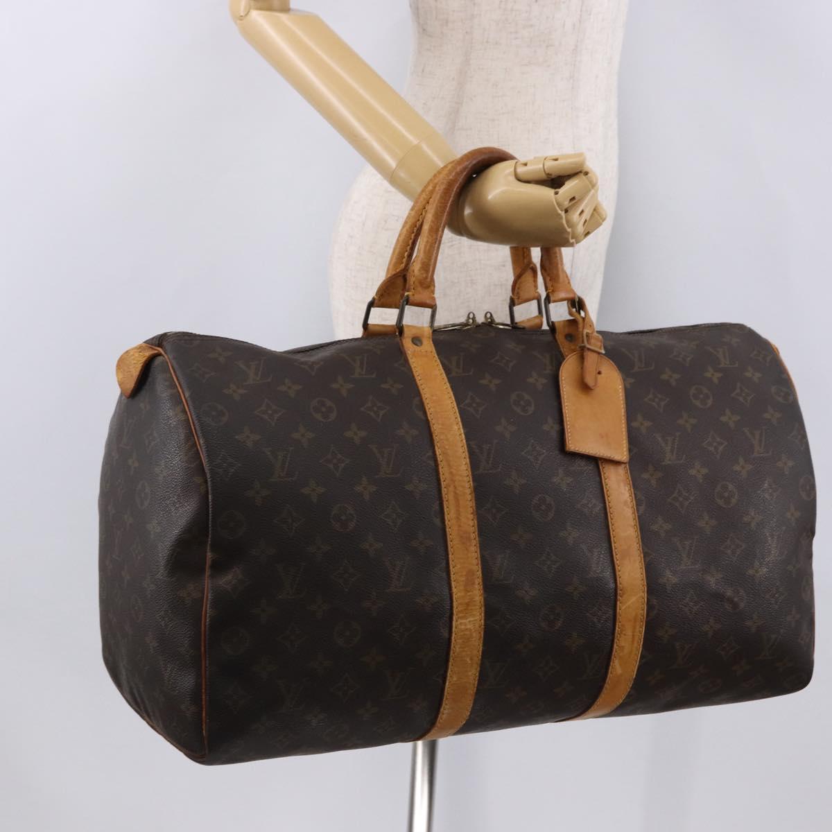 LOUIS VUITTON Monogram Keepall 50 Boston Bag M41426 LV Auth 191322