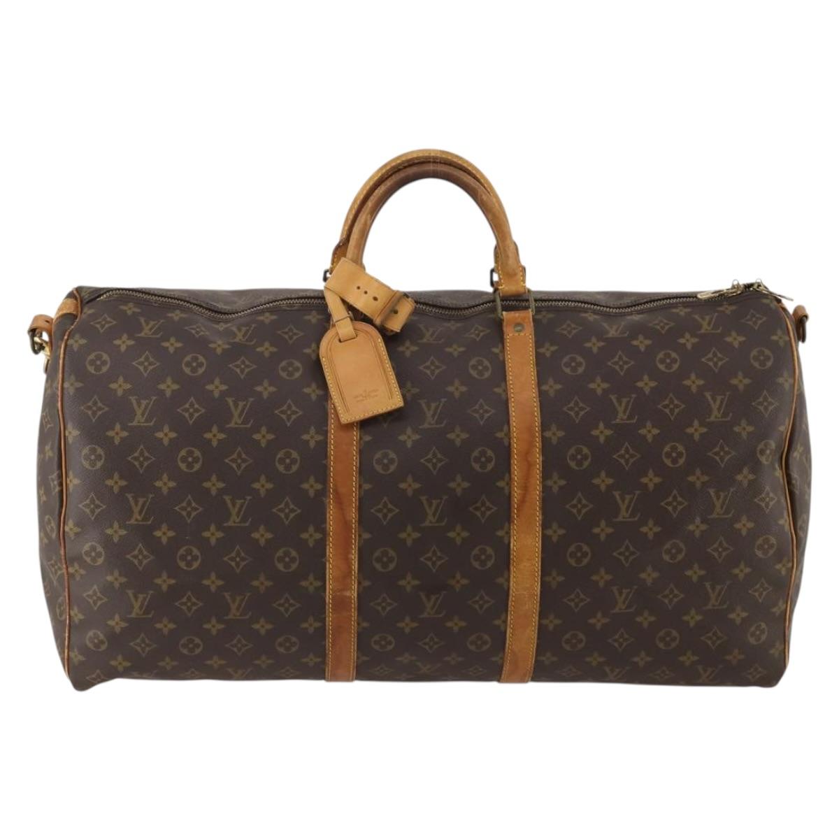 LOUIS VUITTON Monogram Keepall Bandouliere 60 Boston Bag M41412 LV Auth 191323