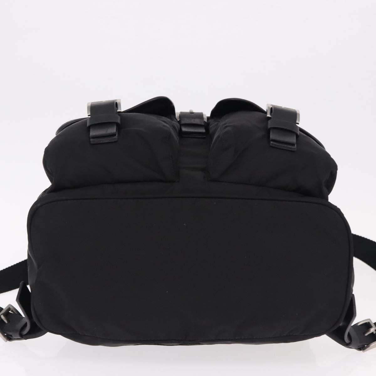 PRADA Backpack Nylon Black Silver Auth 191328V
