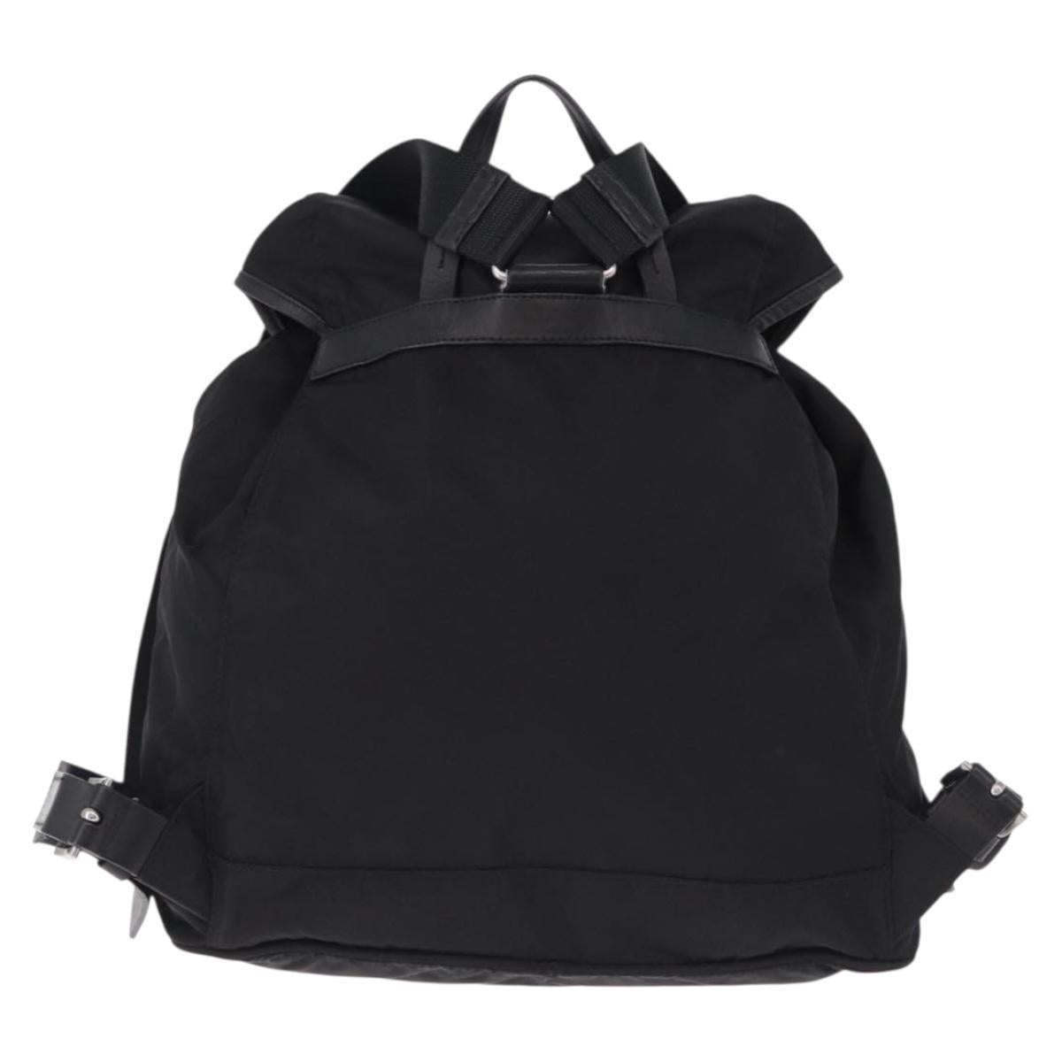 PRADA Backpack Nylon Black Silver Auth 191328V
